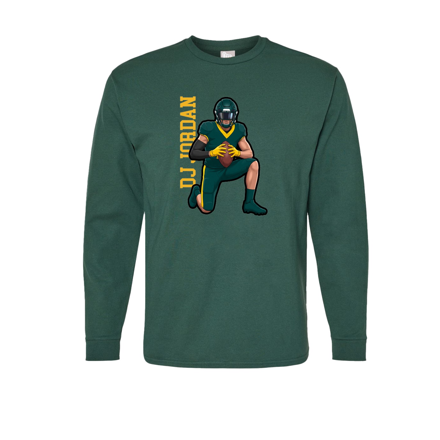 Long Sleeve Tee — Name Vertical in Green