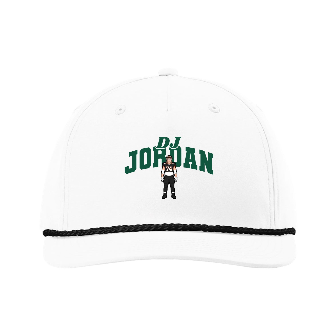 Five-Panel Classic Rope Cap — Signature Arch in White