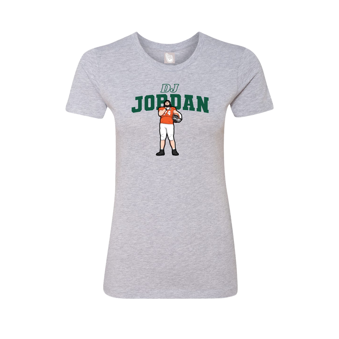 Fitted Women's Tee — Name Arch in Grey