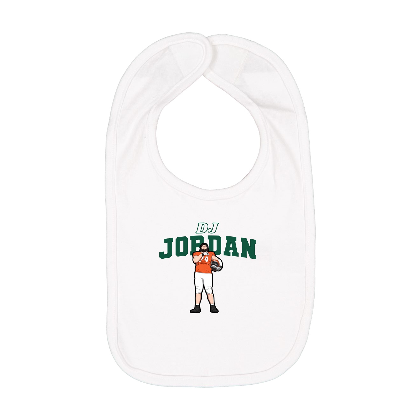 Infant Bib — Name Arch in White