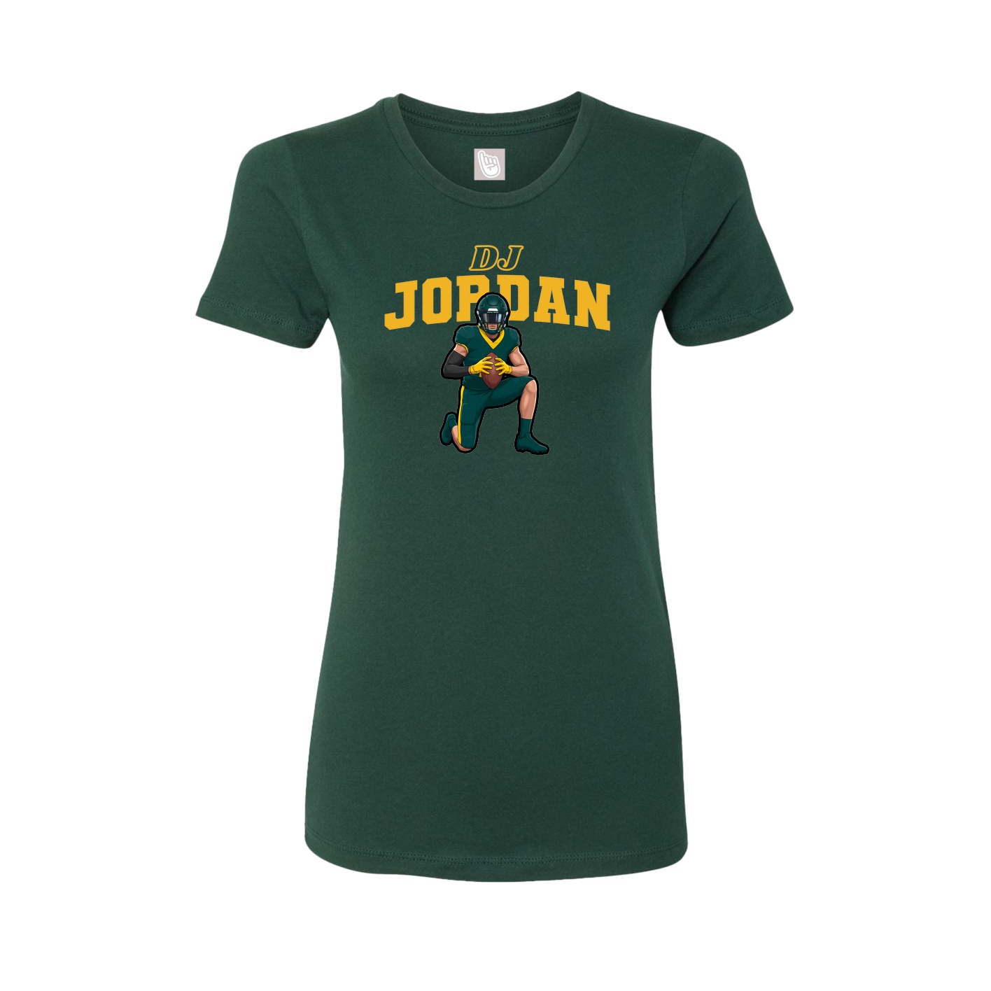 Fitted Women's Tee — Name Arch in Green