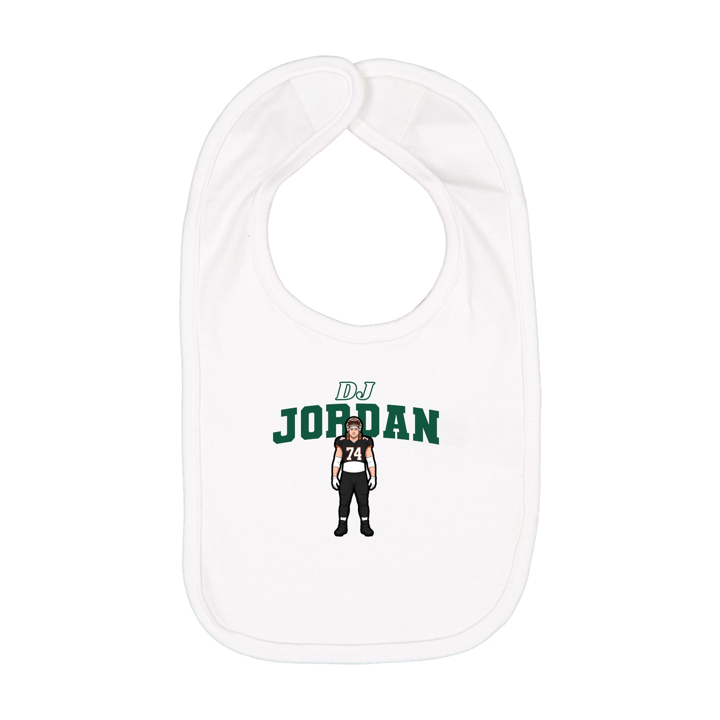 Infant Bib — Name Arch in White