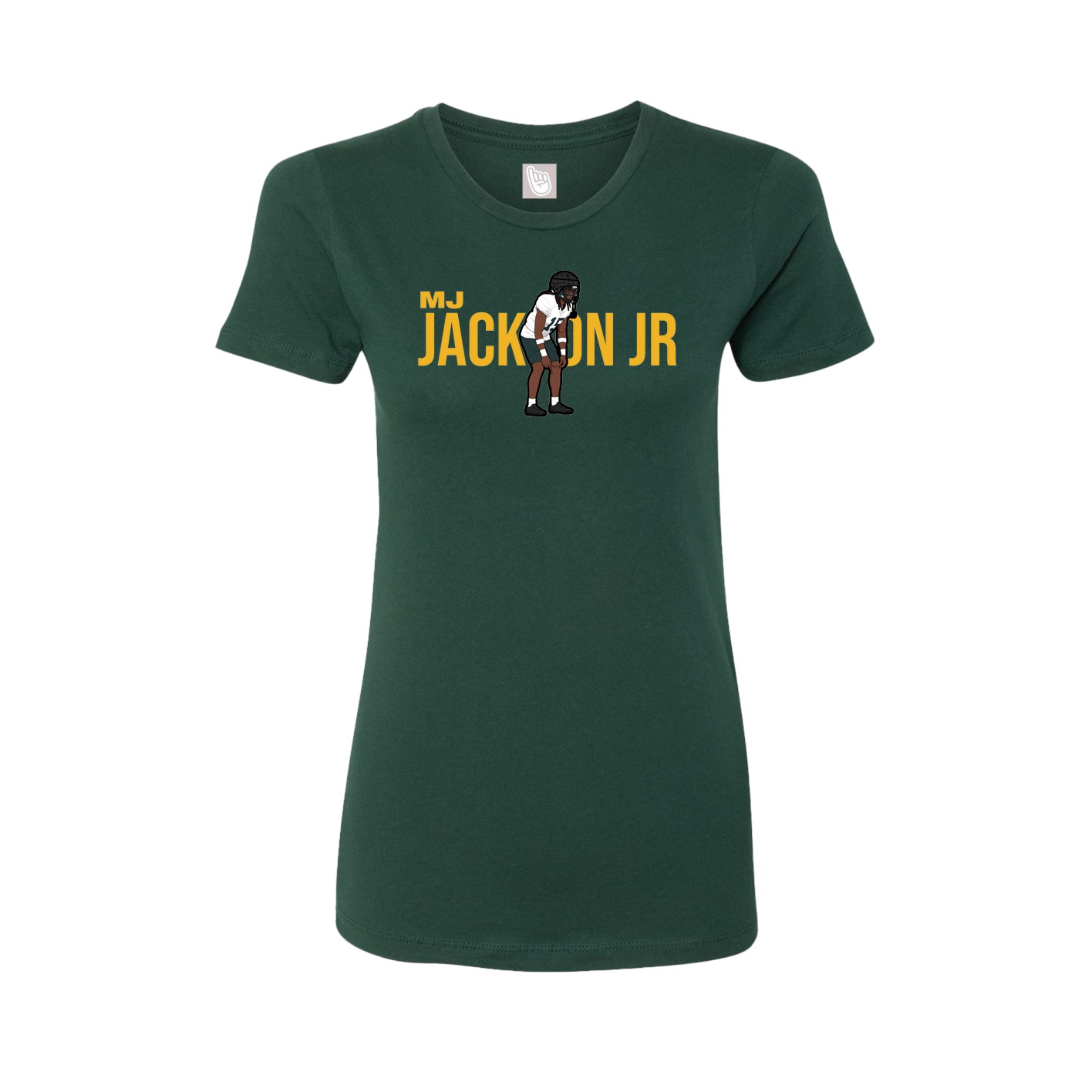 Fitted Women's Tee — Player Name in Green