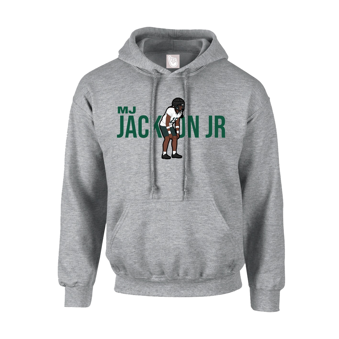 Youth Hoodie — Player Name in Grey