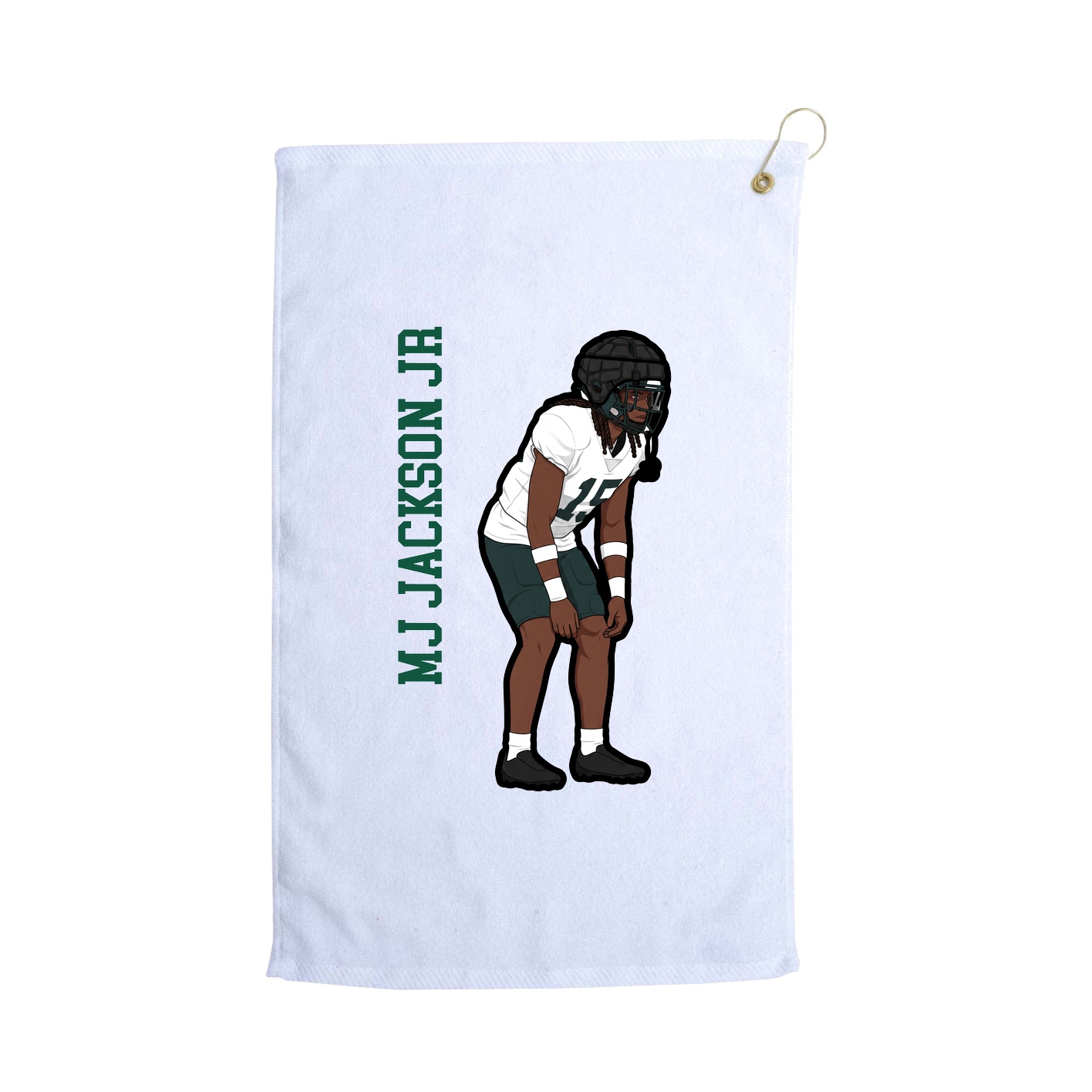 Golf Towel — Name Vertical in White