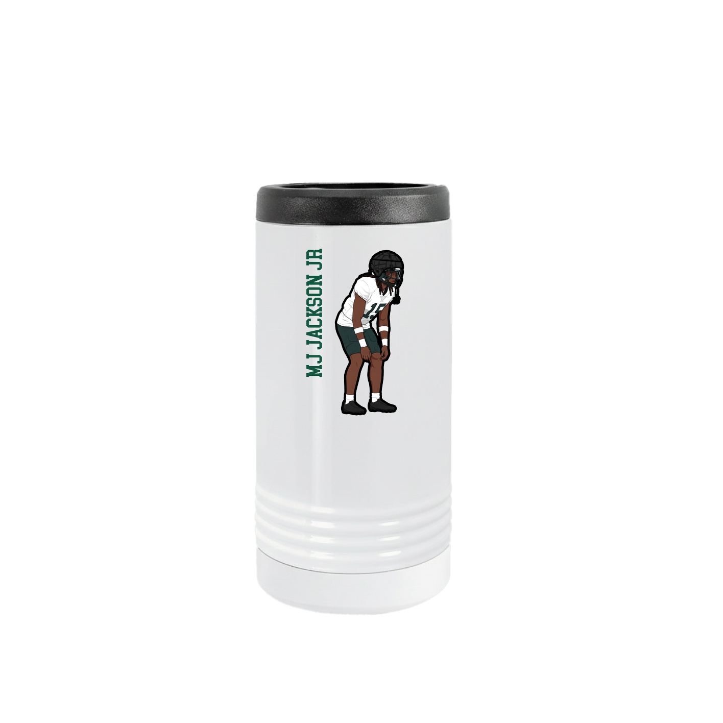 Slim Beverage Holder — Name Vertical in White