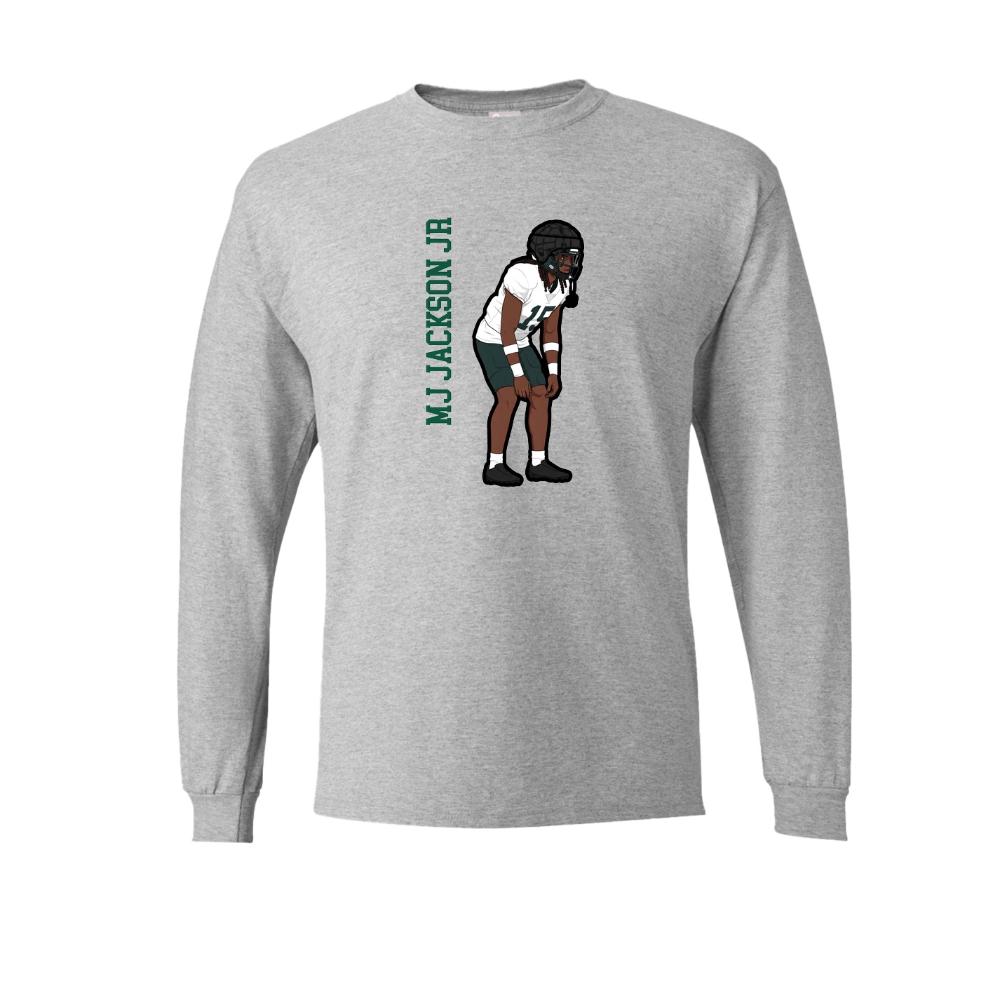 Long Sleeve Tee — Name Vertical in Grey