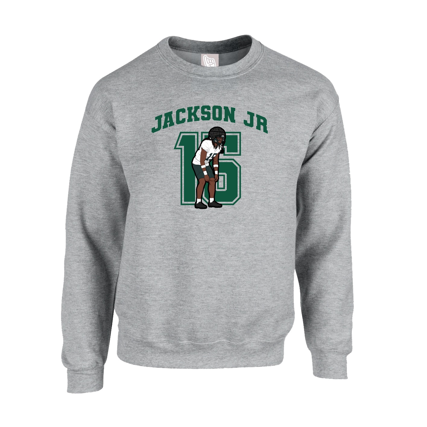 Fleece Crew — Number in Grey
