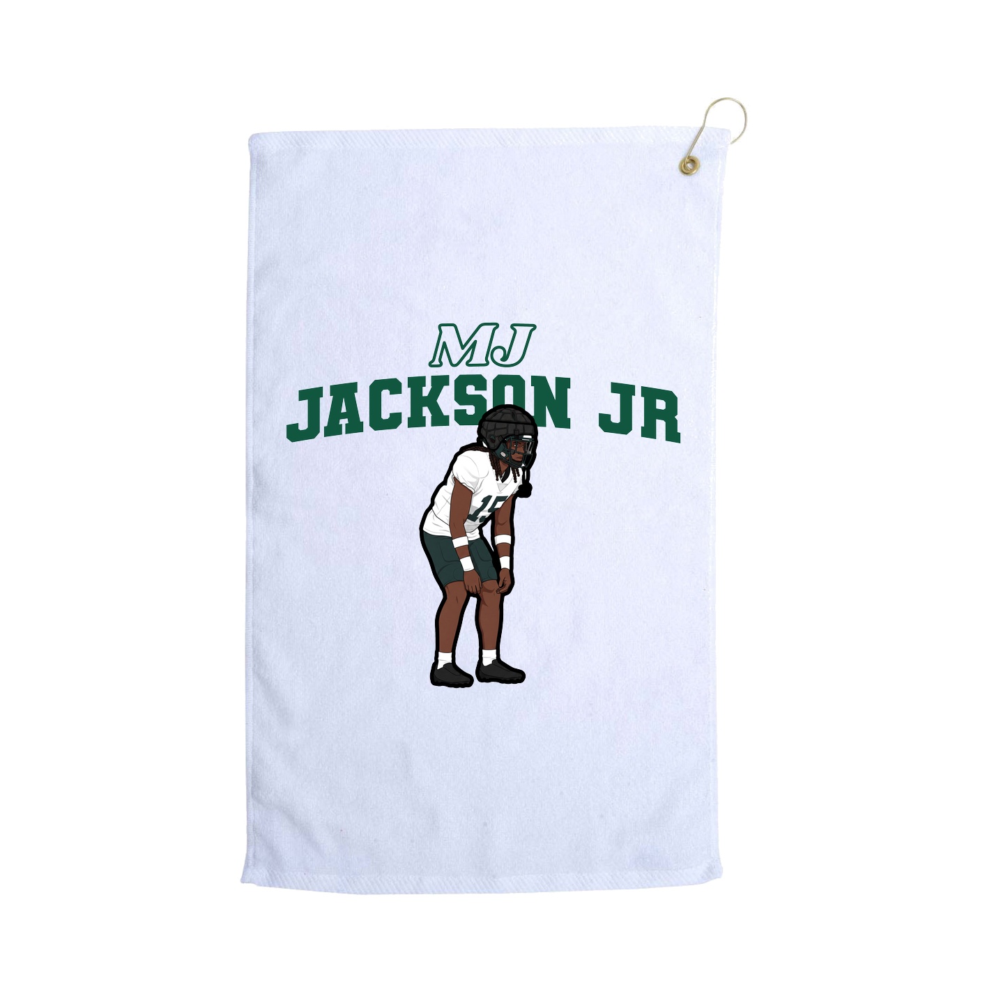 Golf Towel — Name Arch in White