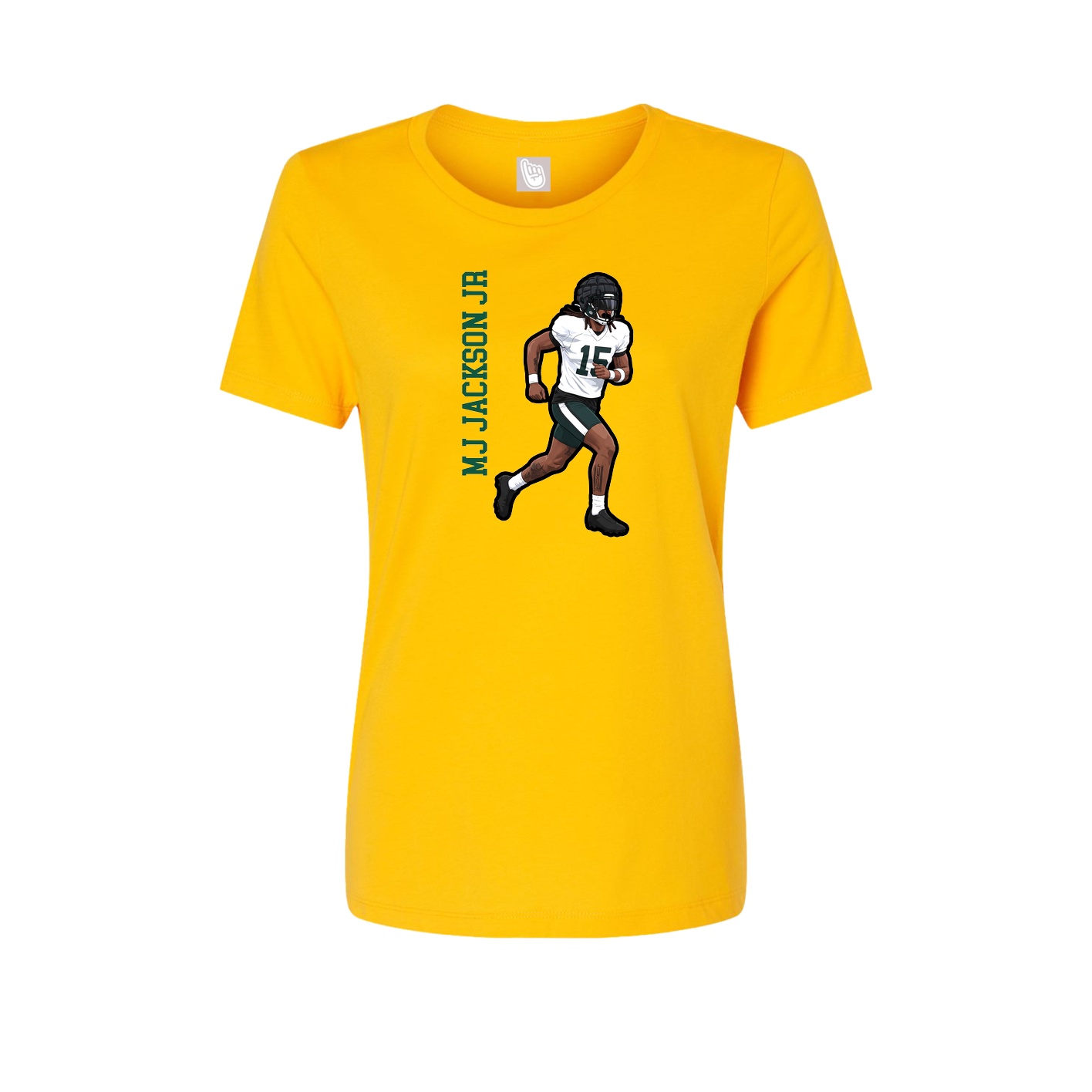 Fitted Women's Tee — Name Vertical in Gold
