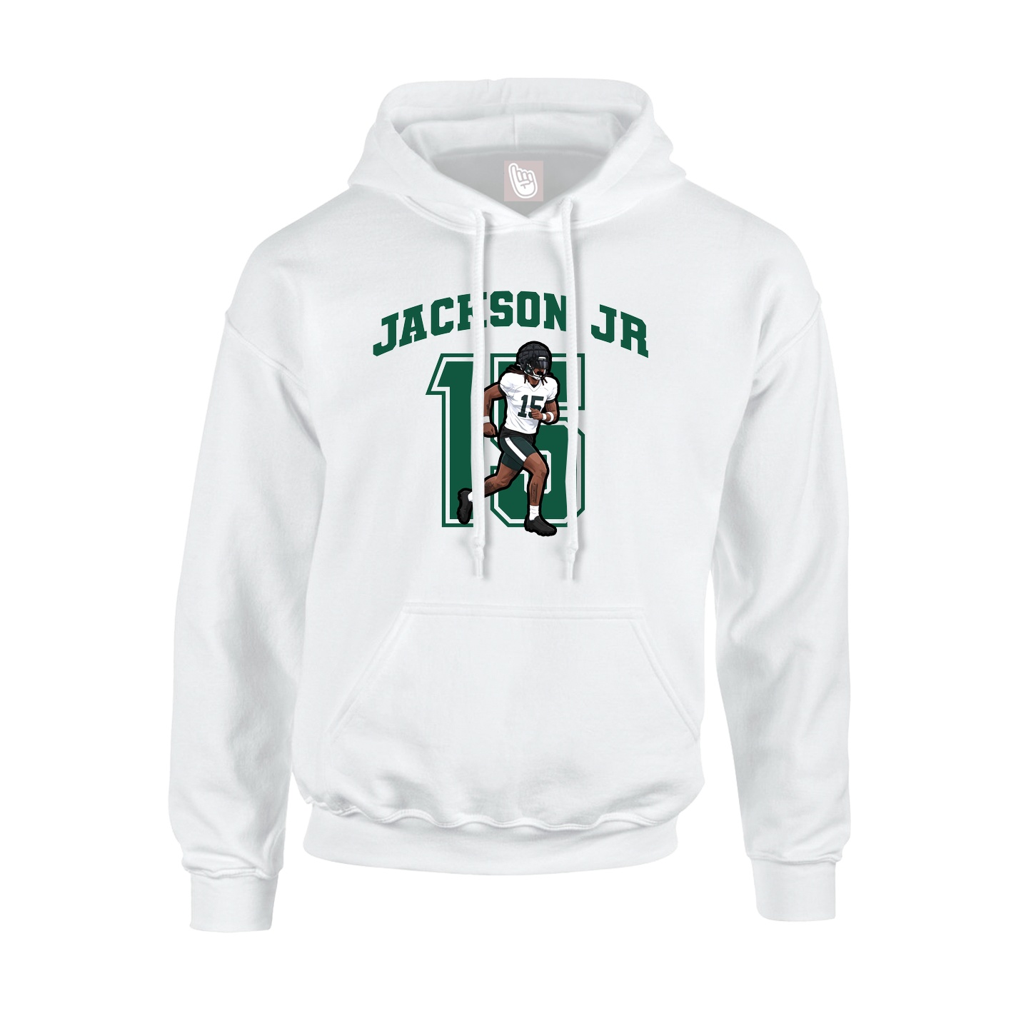 Youth Hoodie — Number in White
