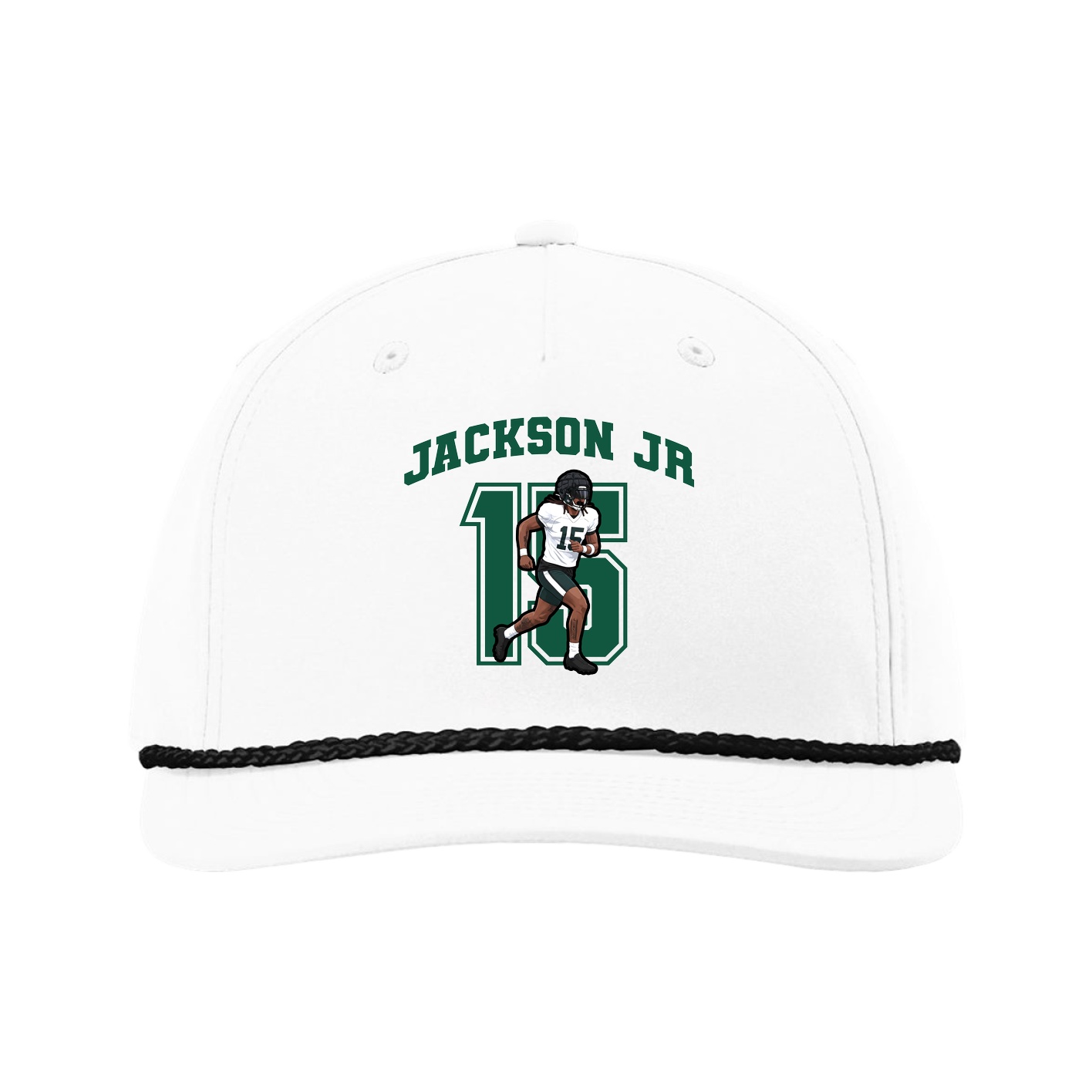 Five-Panel Classic Rope Cap — Number in White