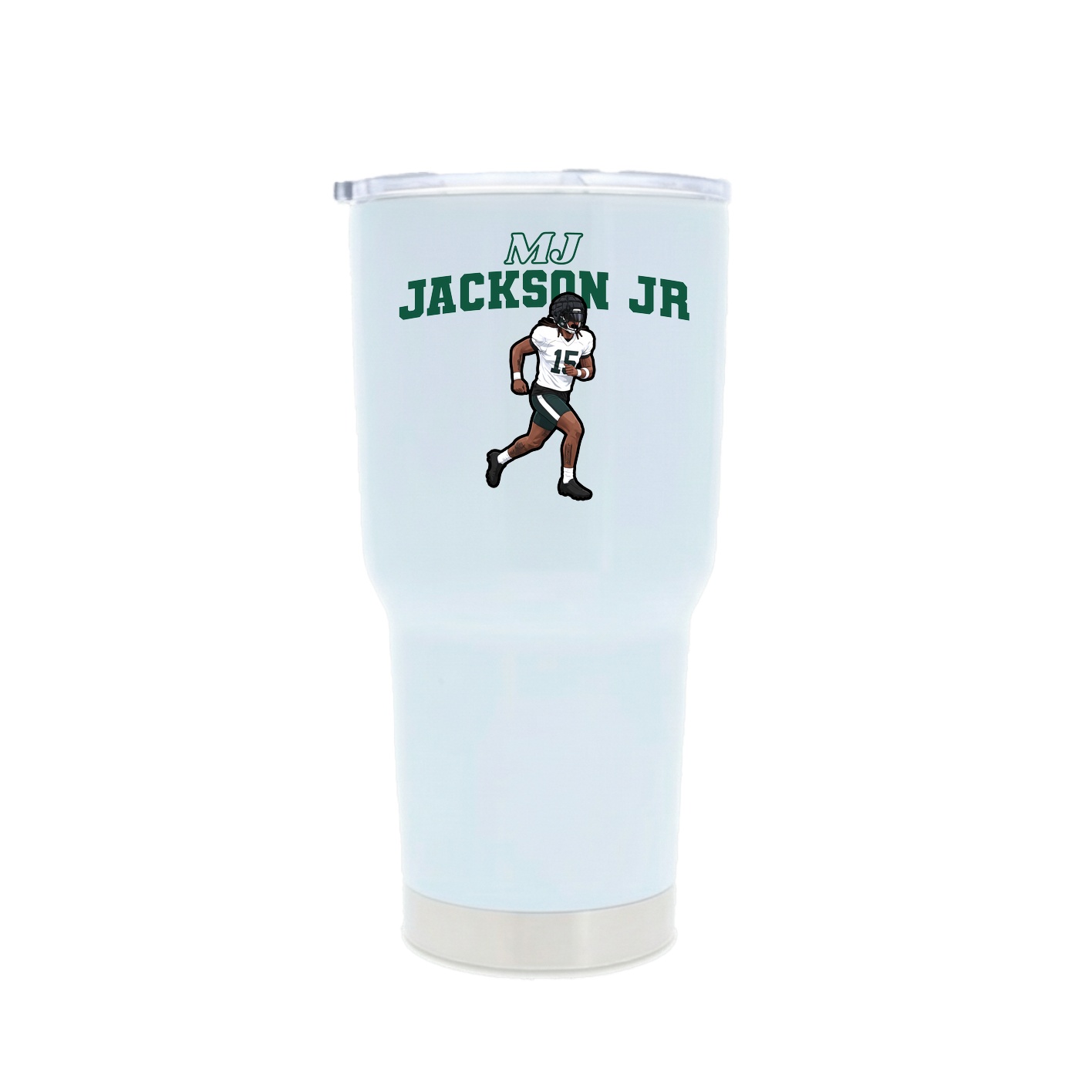 30oz Stainless Steel Tumbler — Name Arch in White