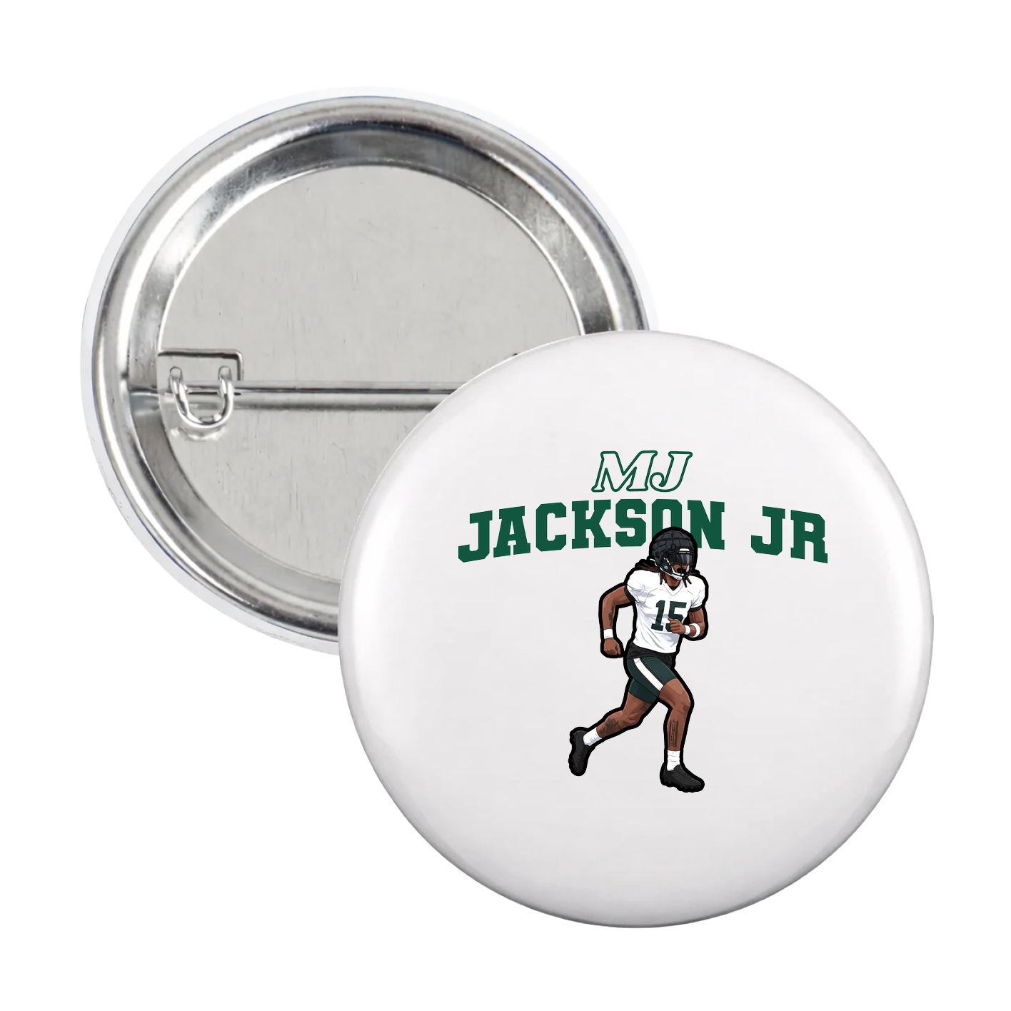 Game Day Button — Name Arch in White