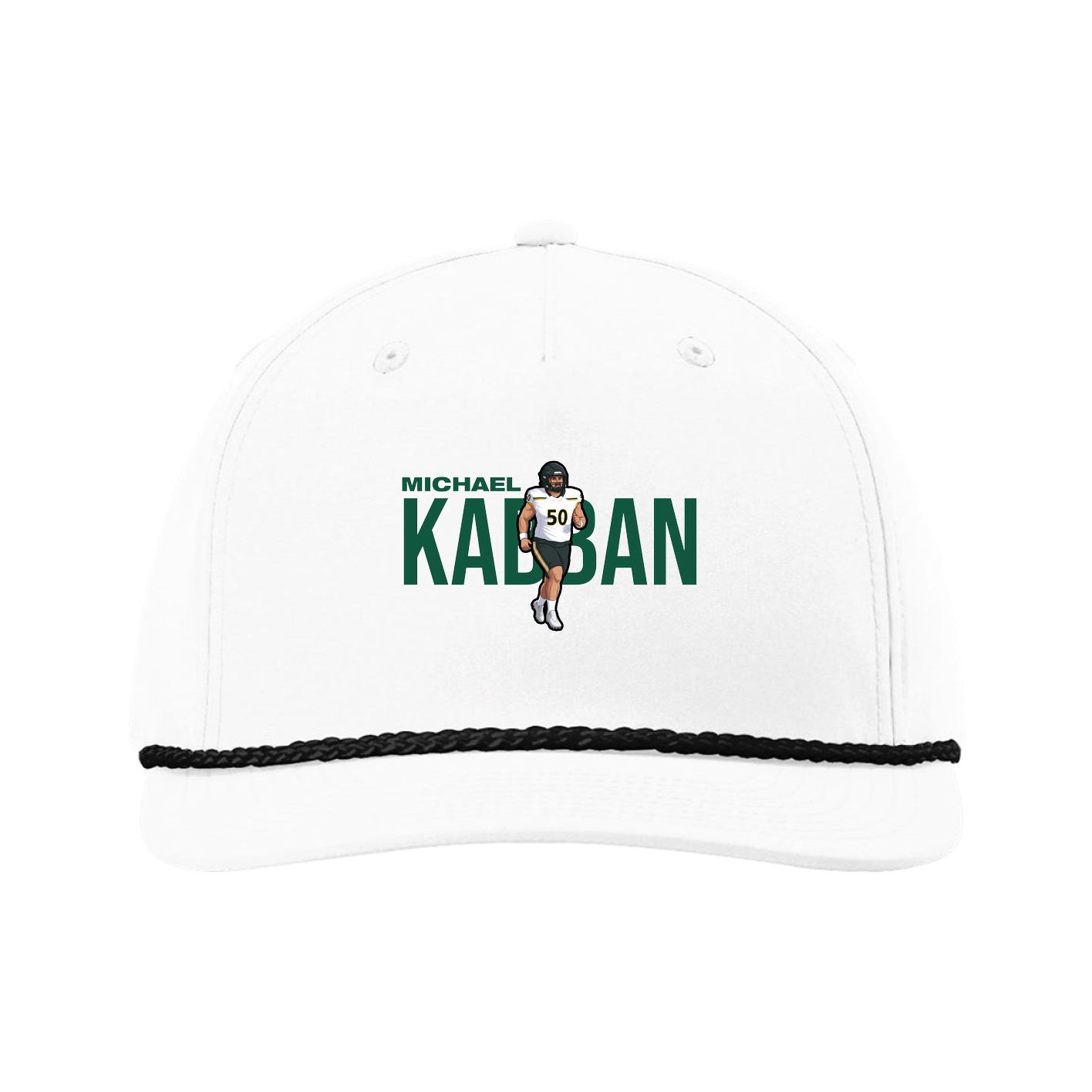 Five-Panel Classic Rope Cap — Player Name in White