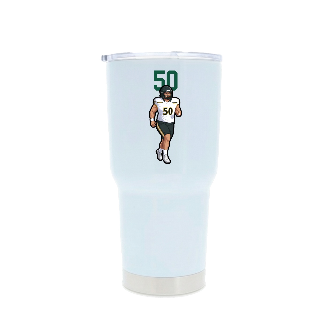 30oz Stainless Steel Tumbler — Number Top in White