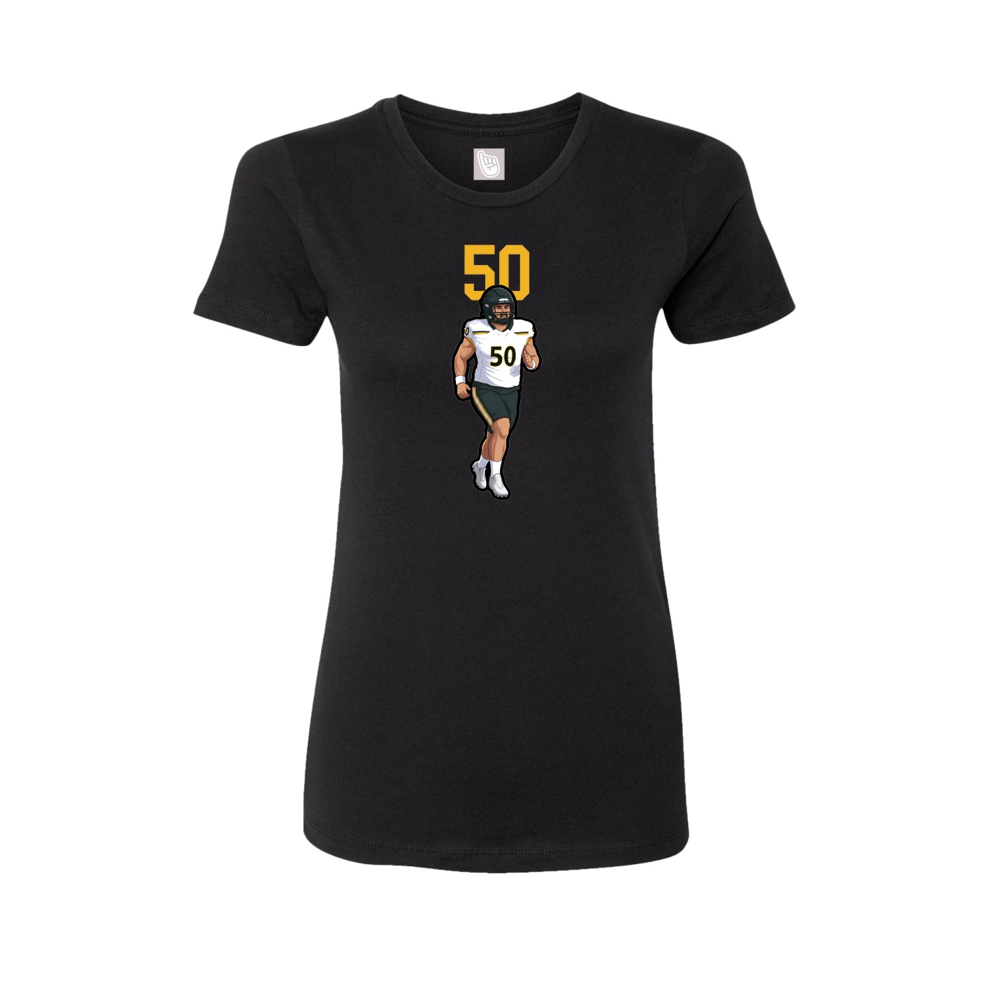 Fitted Women's Tee — Number Top in Black