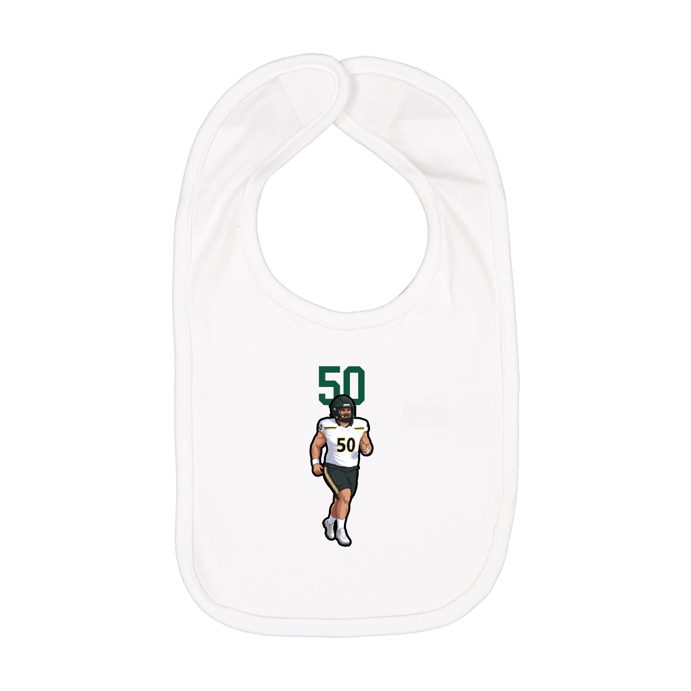 Infant Bib — Number Top in White