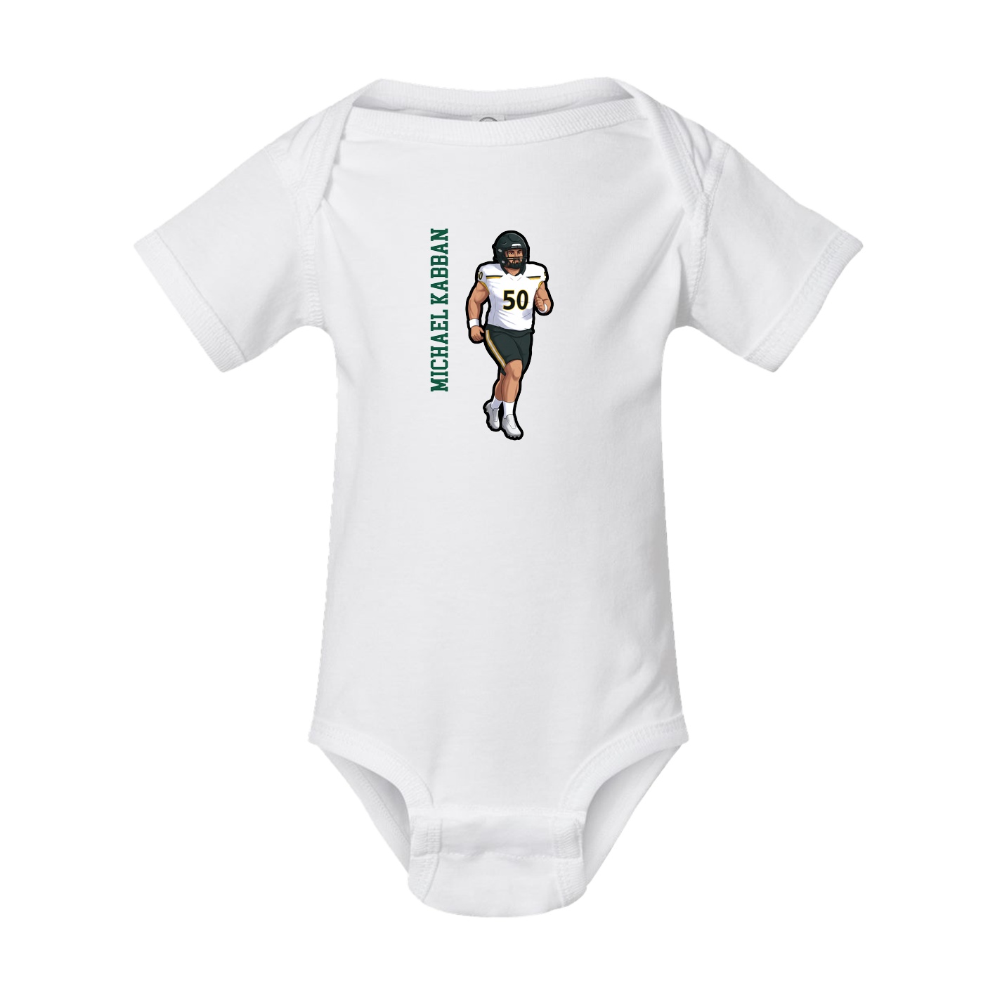 Baby Onesie — Name Vertical in White