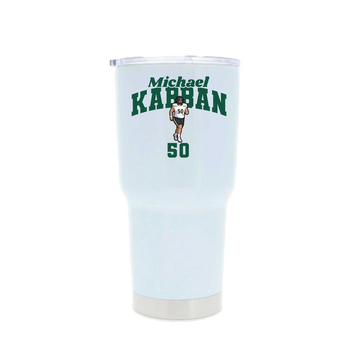 30oz Stainless Steel Tumbler — Signature Arch in White