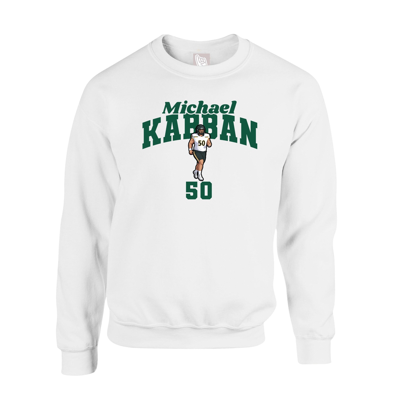 Fleece Crew — Signature Arch in White