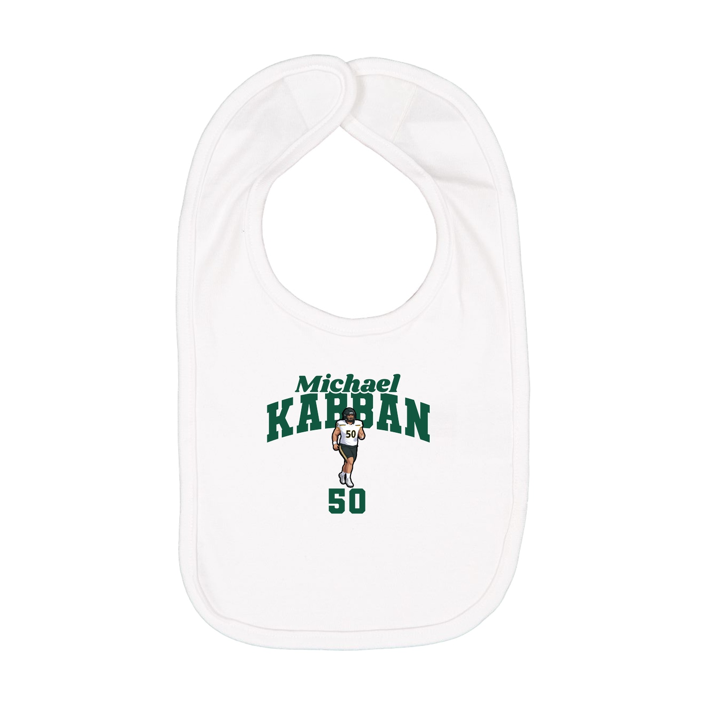 Infant Bib — Signature Arch in White