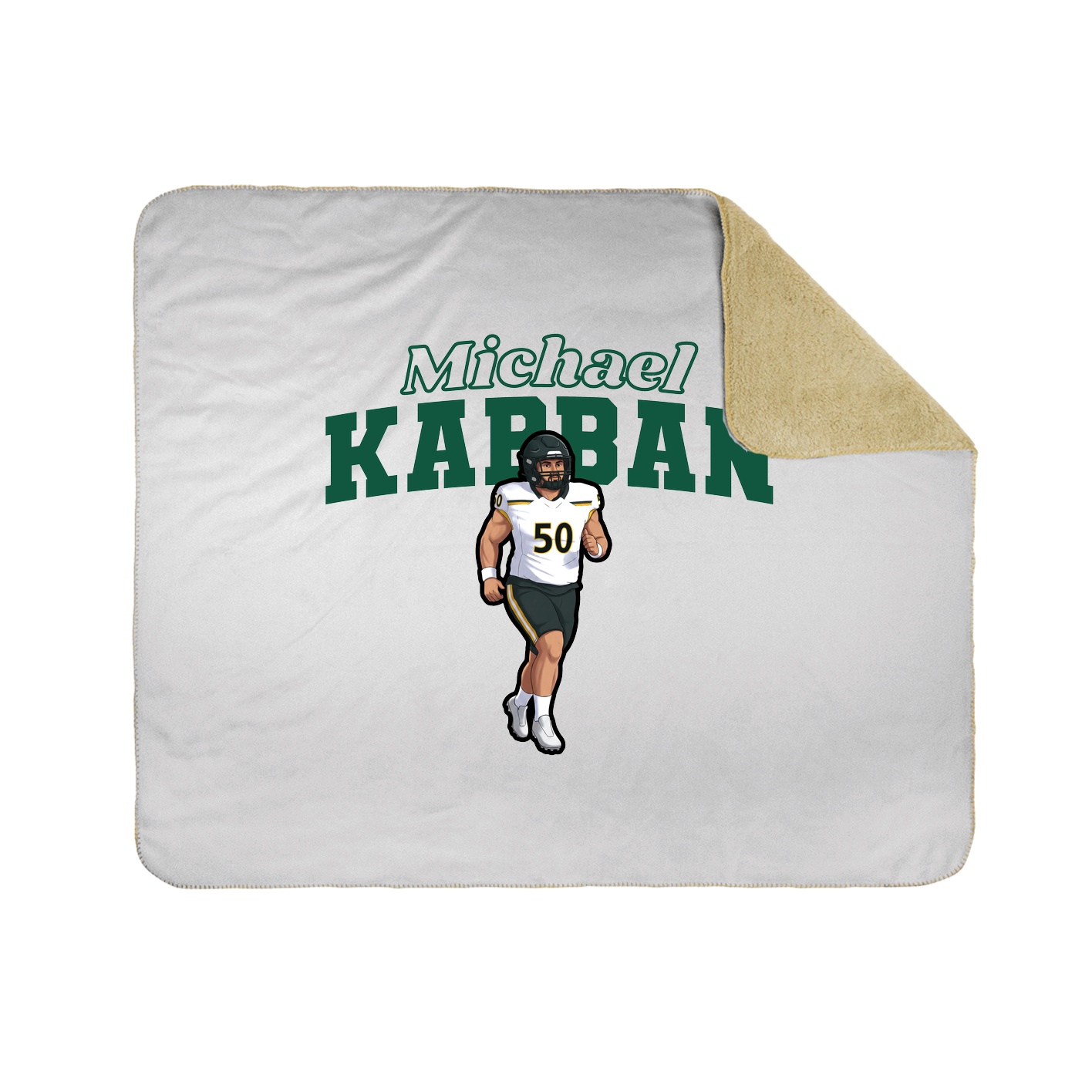 Throw Blanket — Name Arch in White