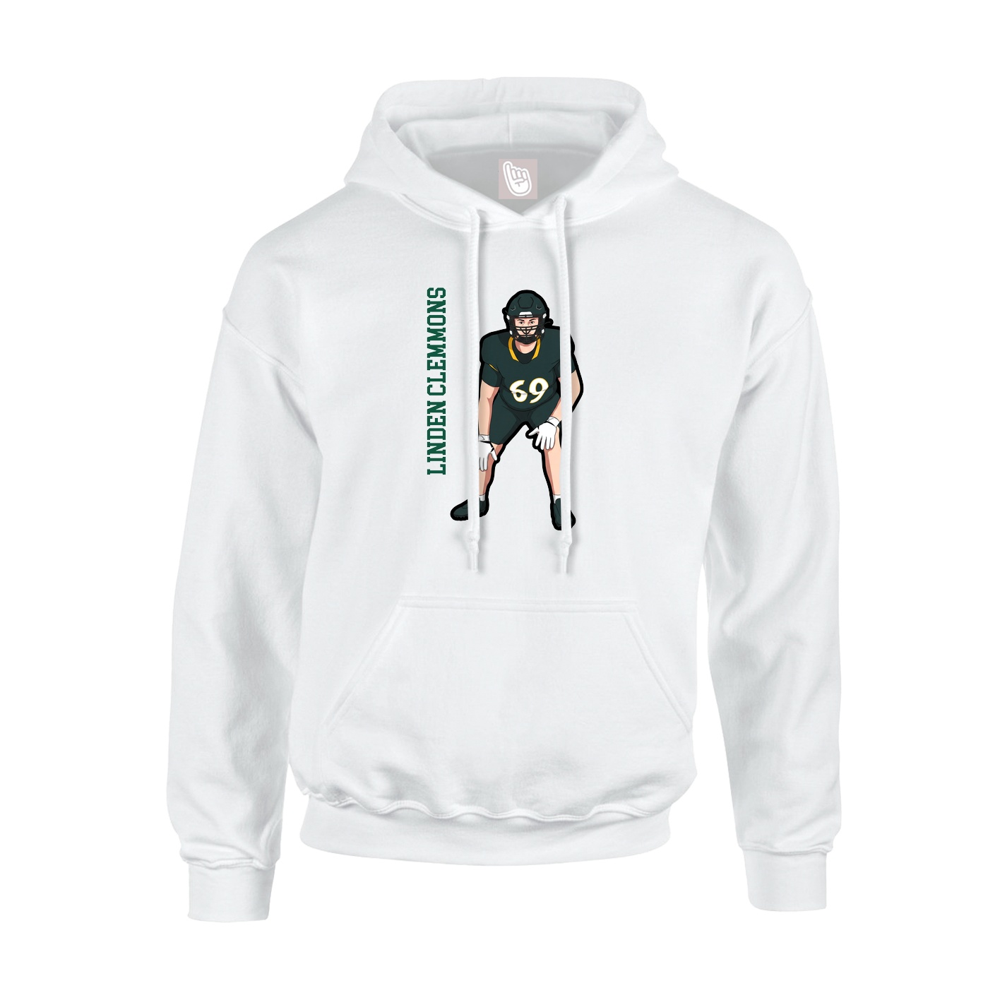 Hoodie — Name Vertical in White