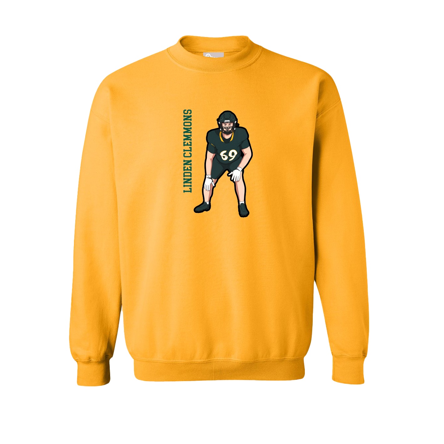 Fleece Crew — Name Vertical in Gold