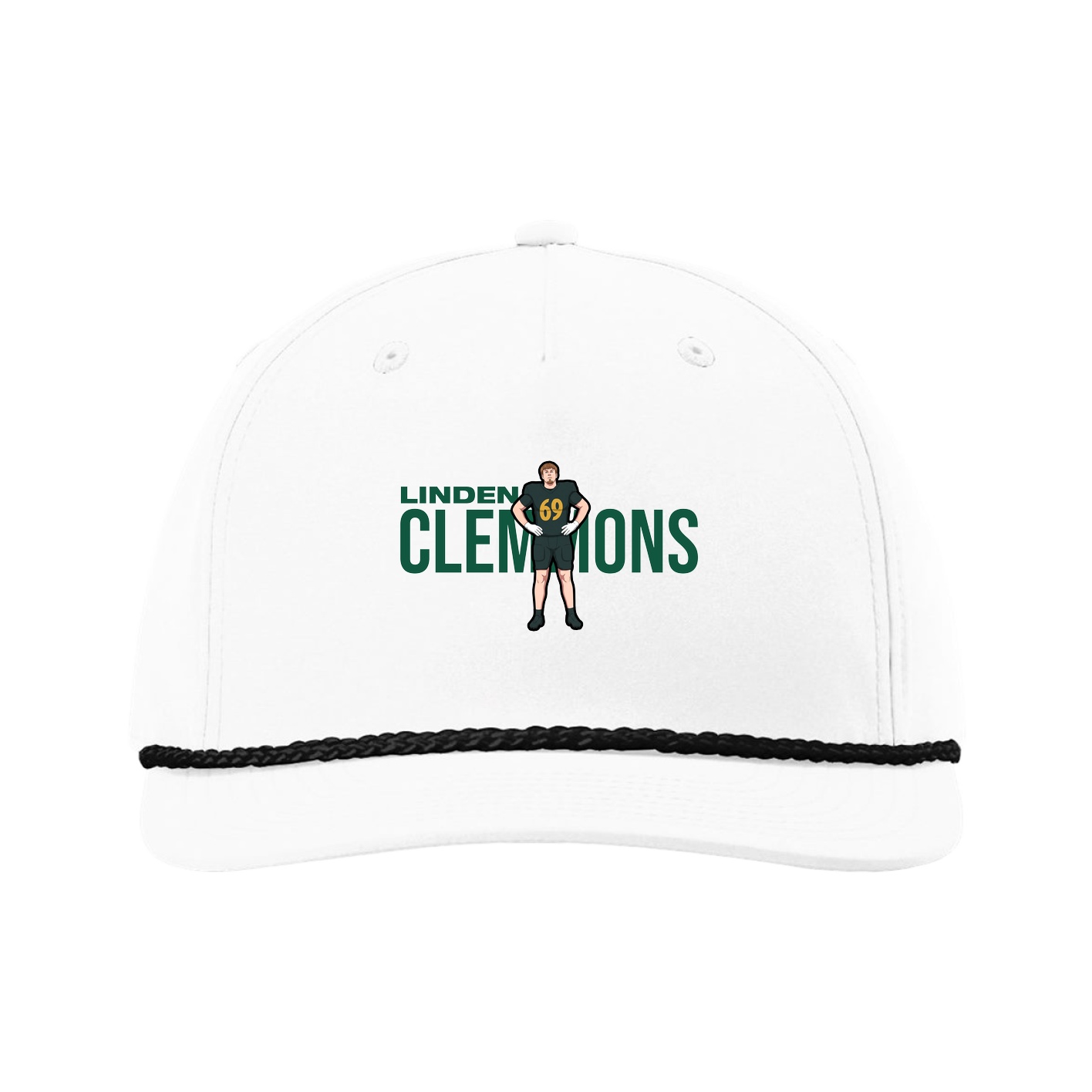 Five-Panel Classic Rope Cap — Player Name in White