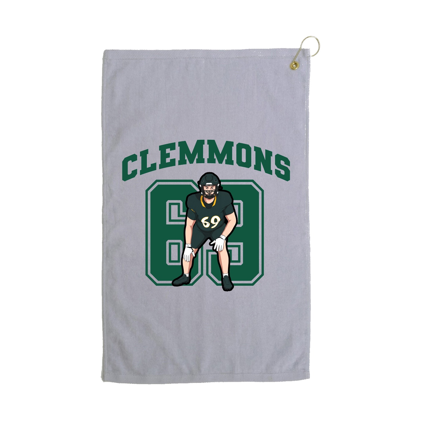 Golf Towel — Number in Grey