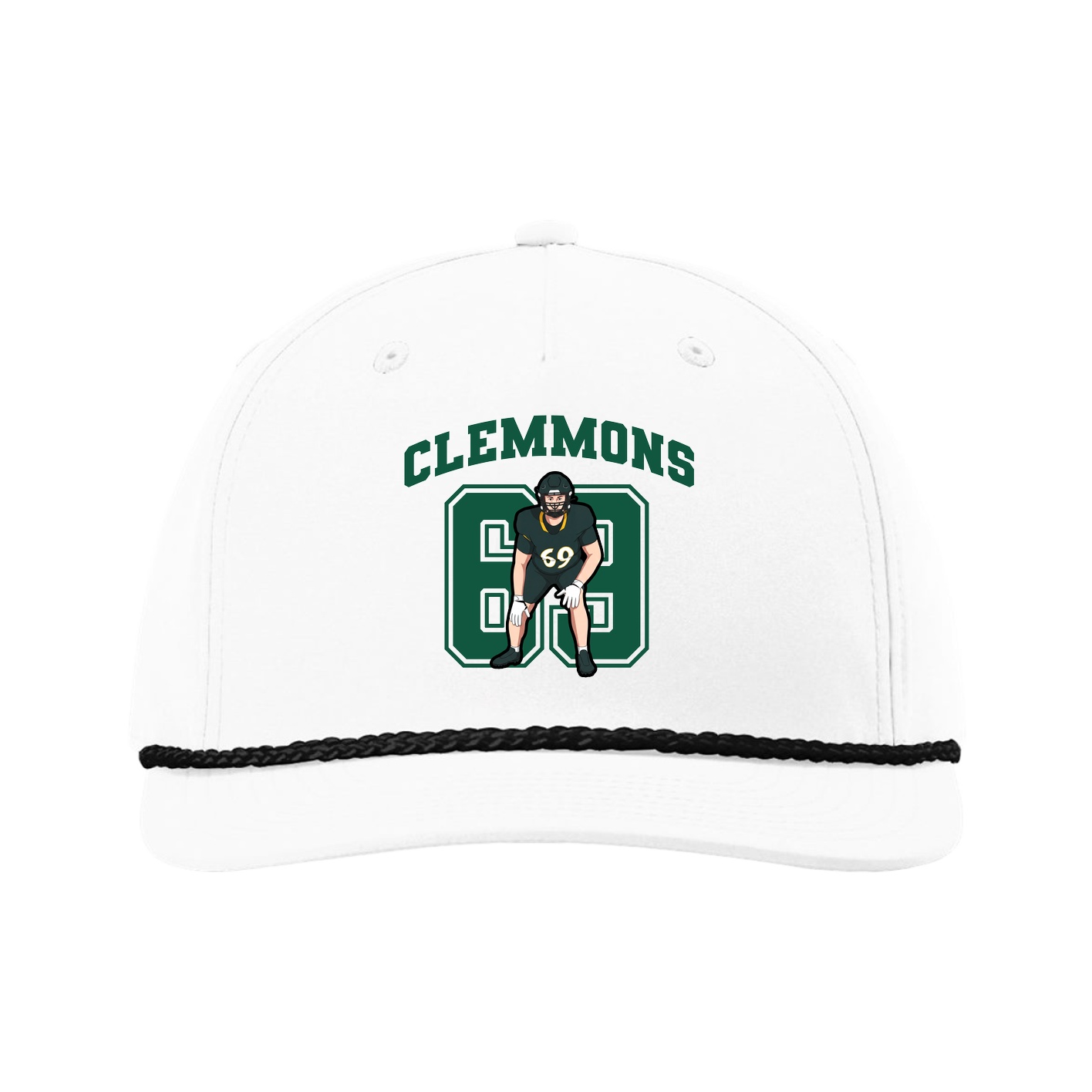 Five-Panel Classic Rope Cap — Number in White
