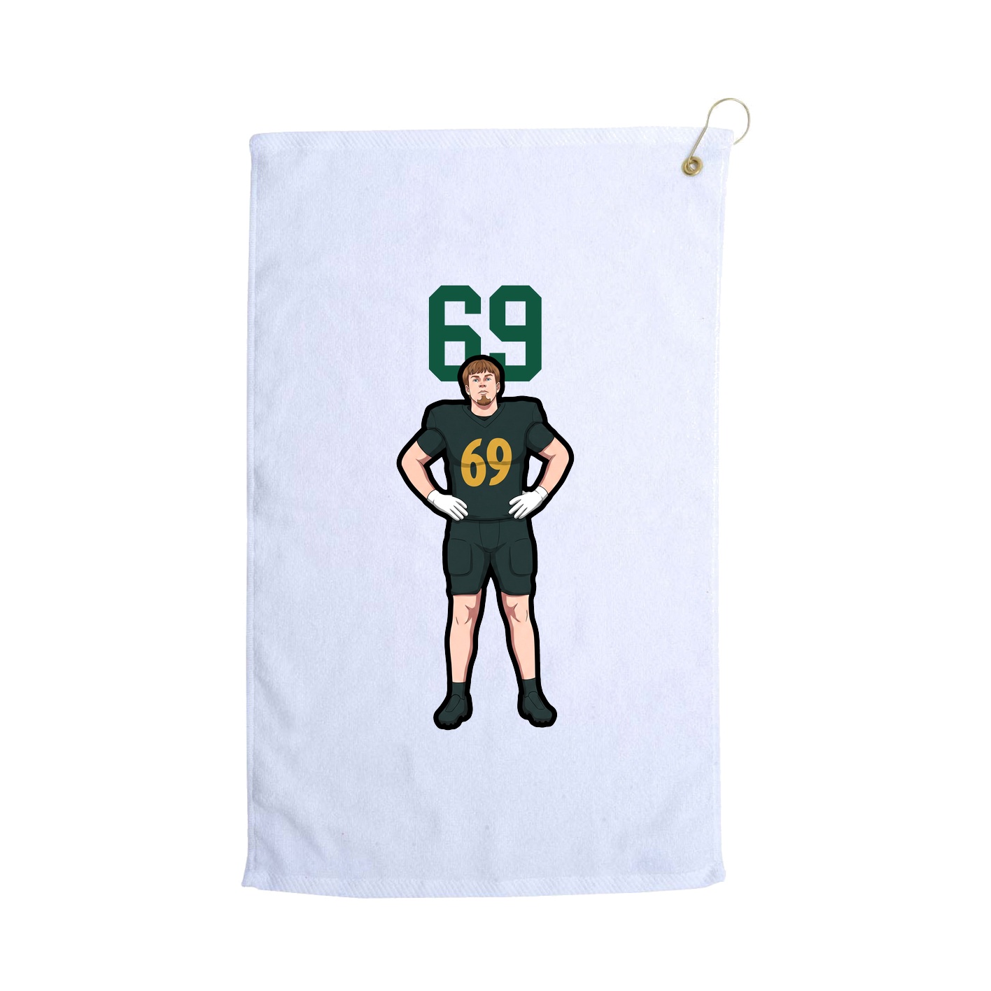 Golf Towel — Number Top in White