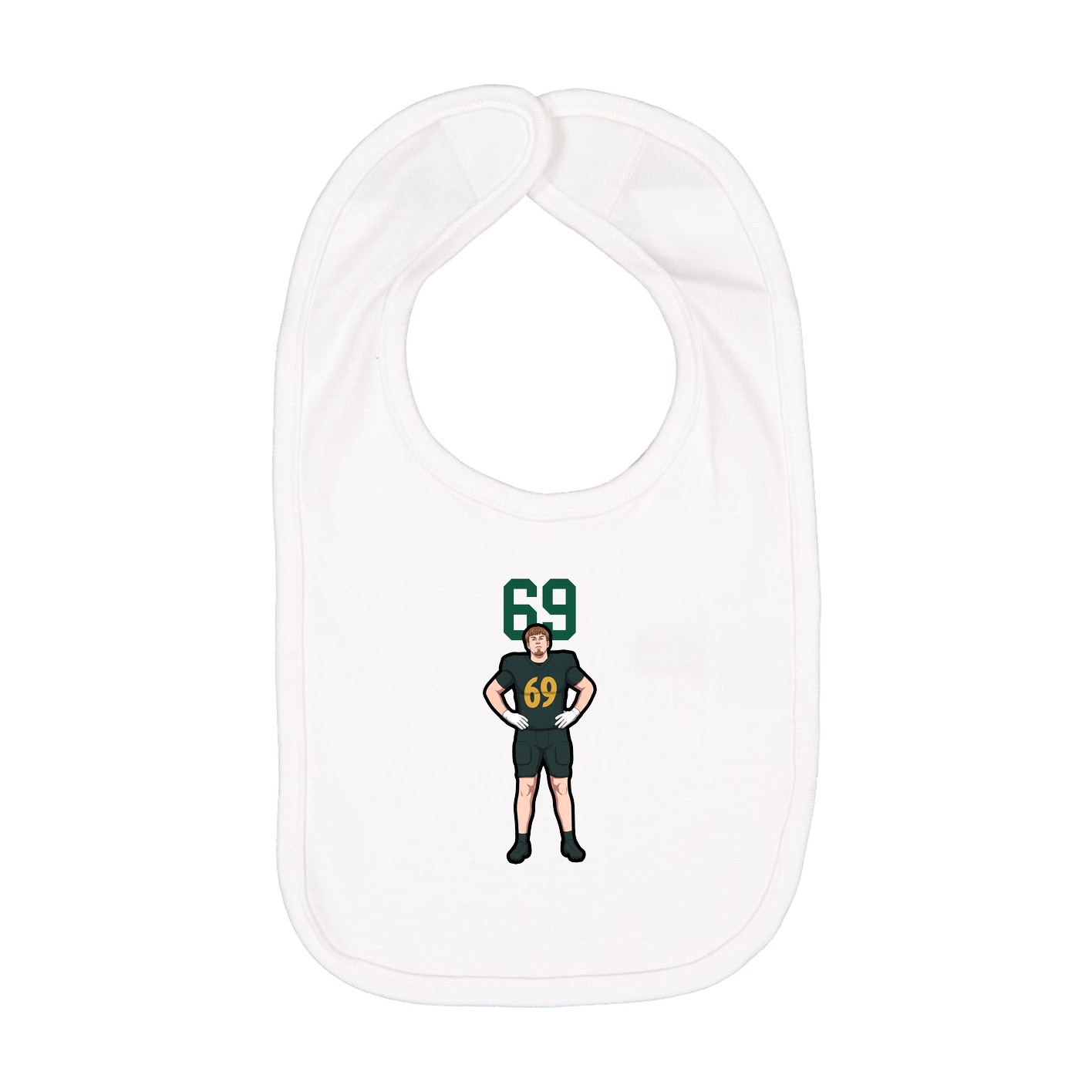Infant Bib — Number Top in White