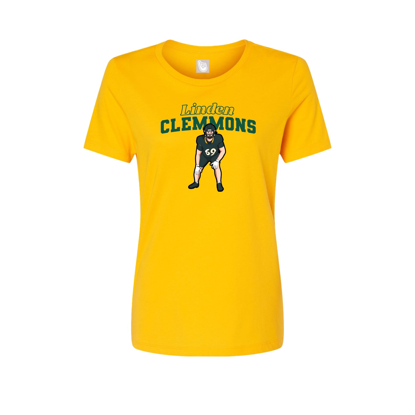 Fitted Women's Tee — Name Arch in Gold