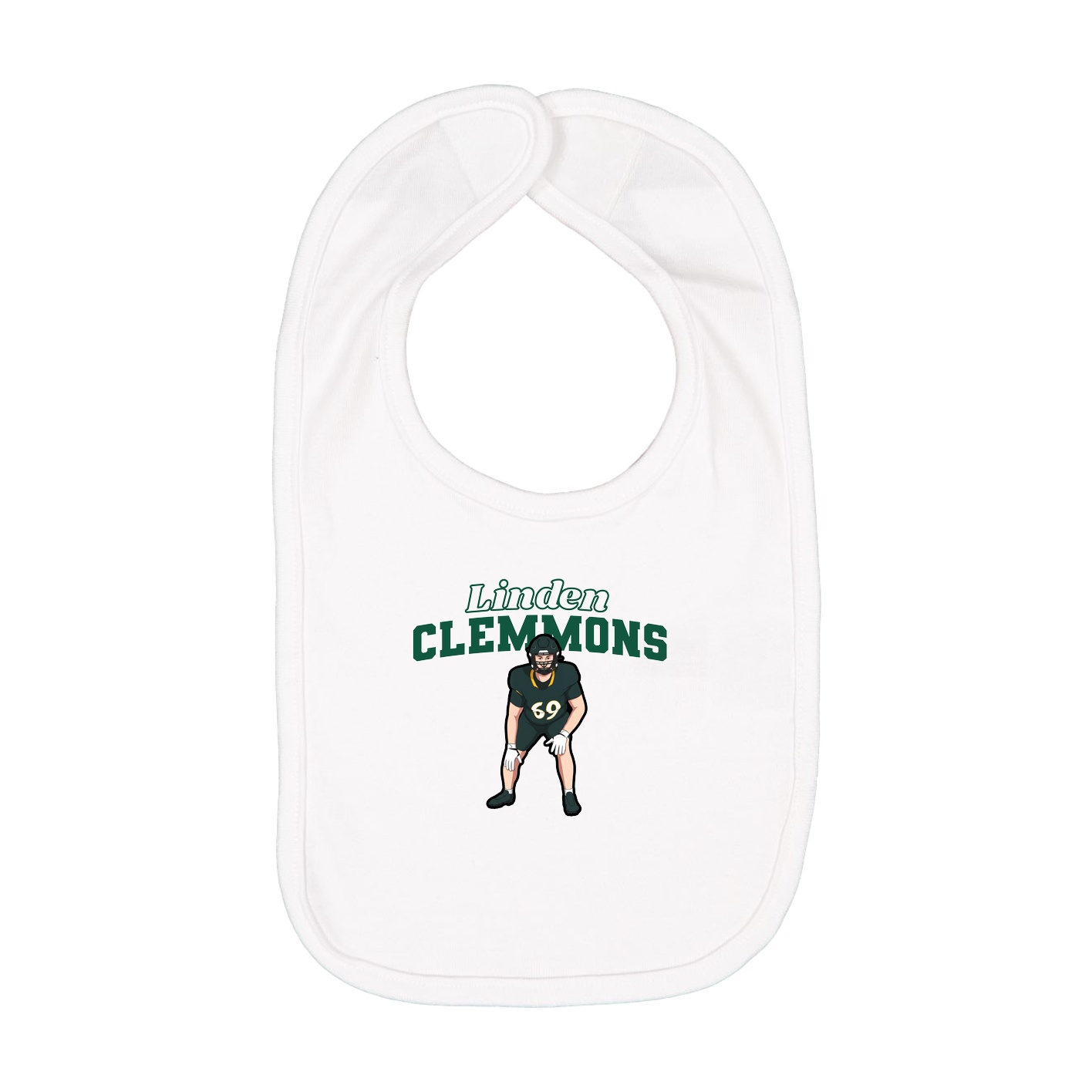 Infant Bib — Name Arch in White