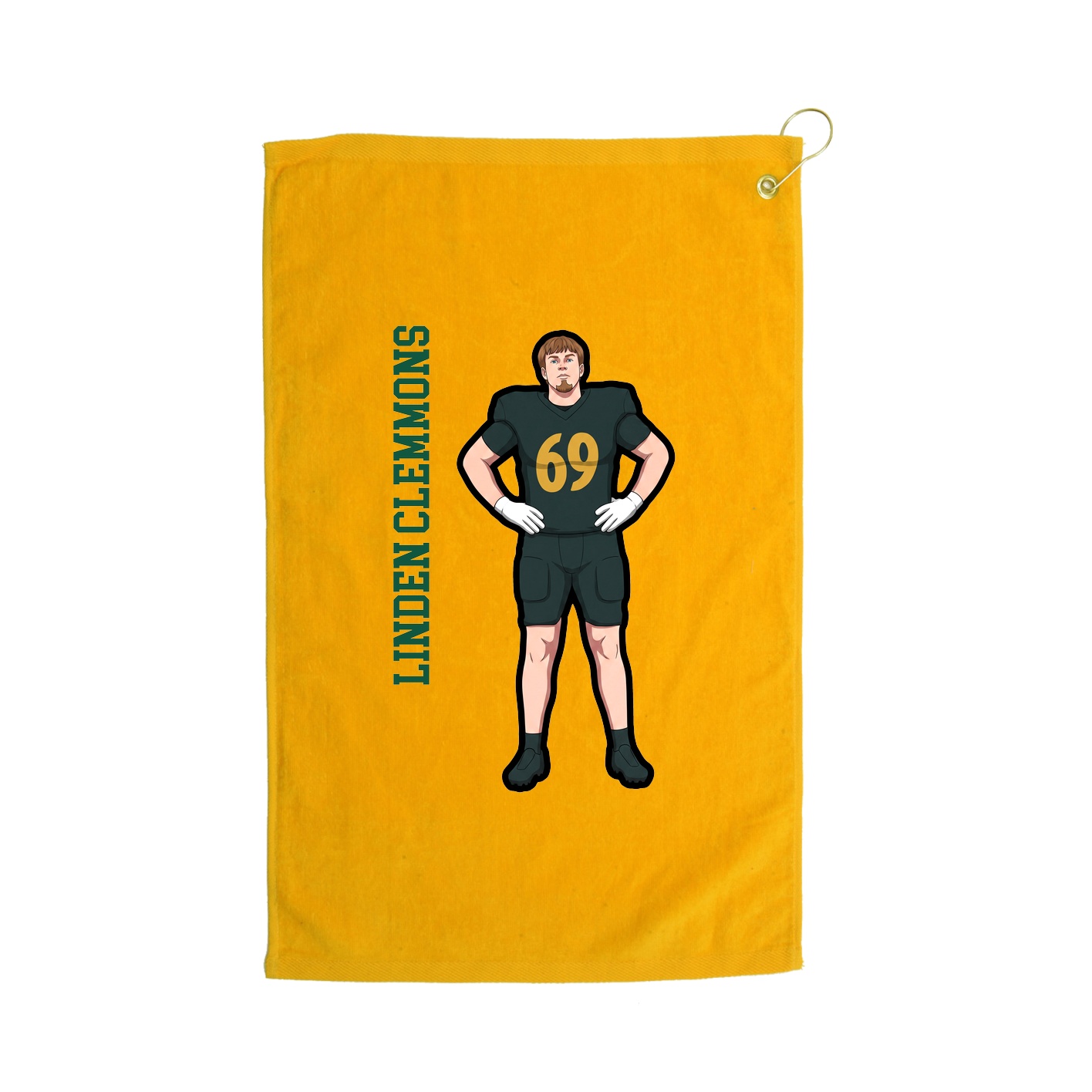 Golf Towel — Name Vertical in Gold