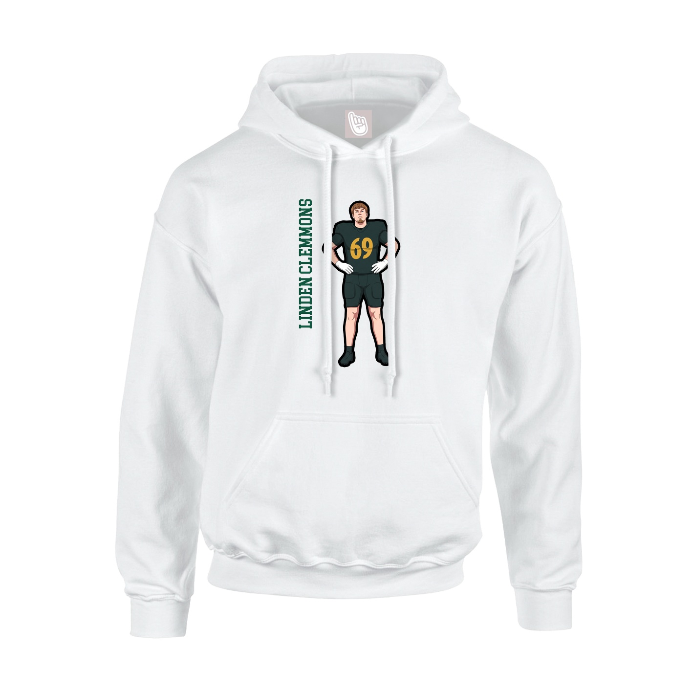 Youth Hoodie — Name Vertical in White