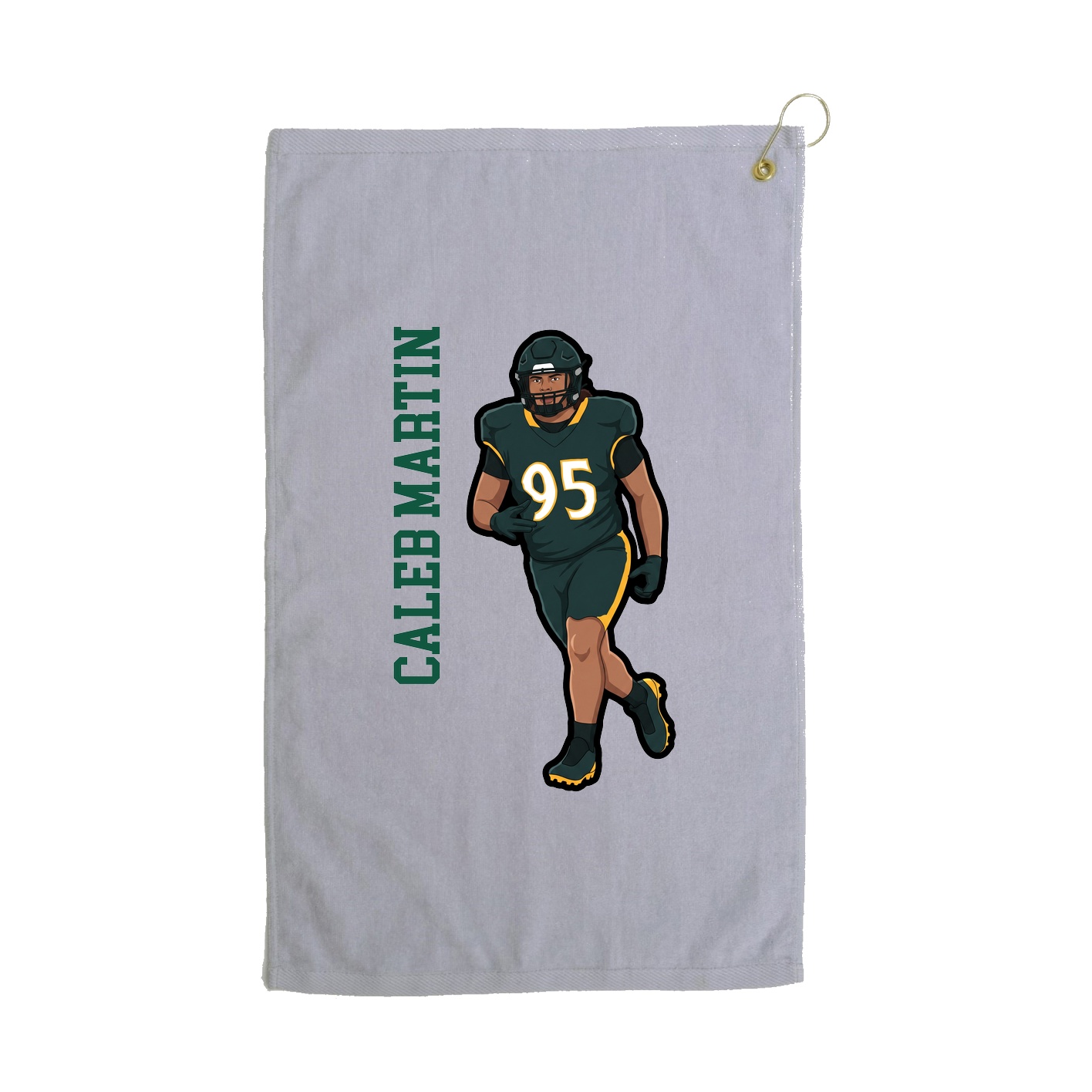 Golf Towel — Name Vertical in Grey