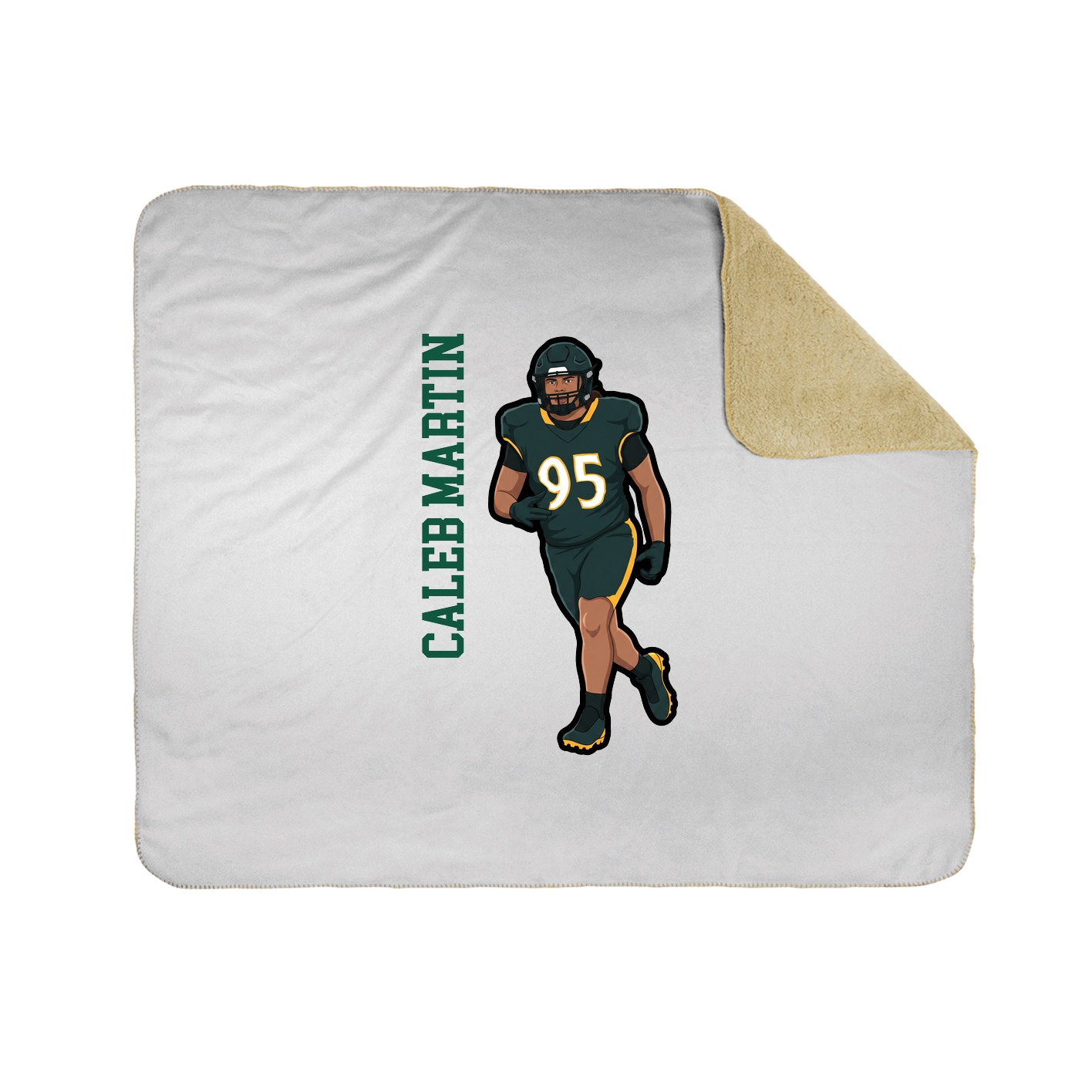 Throw Blanket — Name Vertical in White