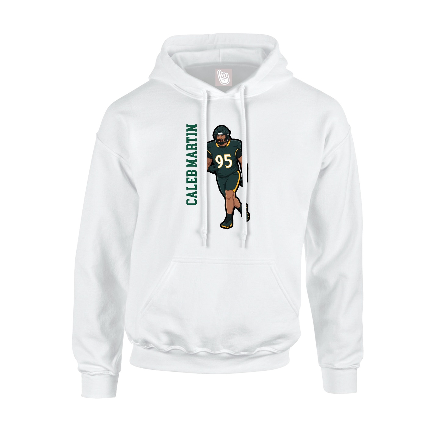 Youth Hoodie — Name Vertical in White