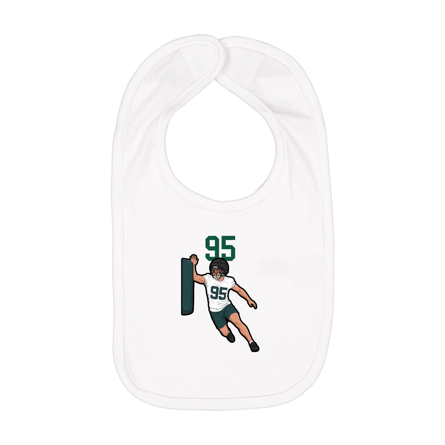Infant Bib — Number Top in White