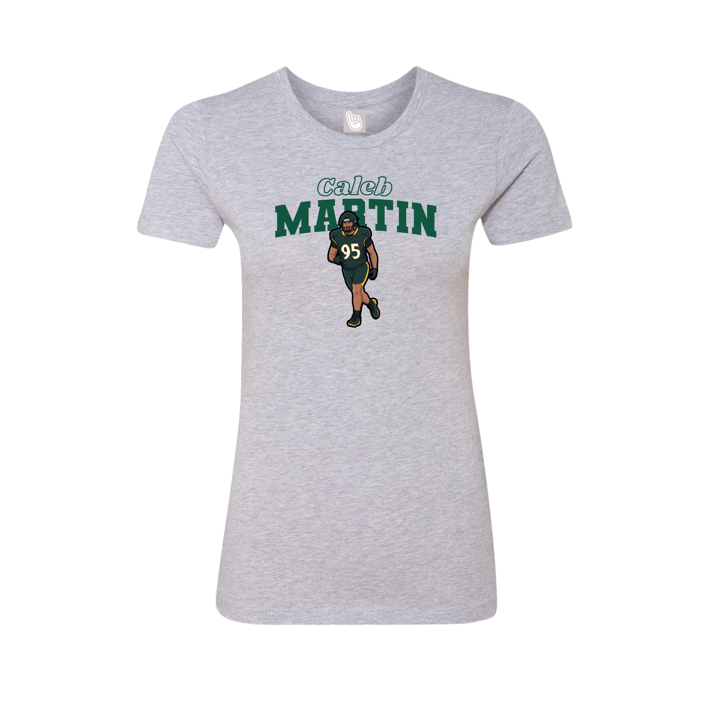 Fitted Women's Tee — Name Arch in Grey