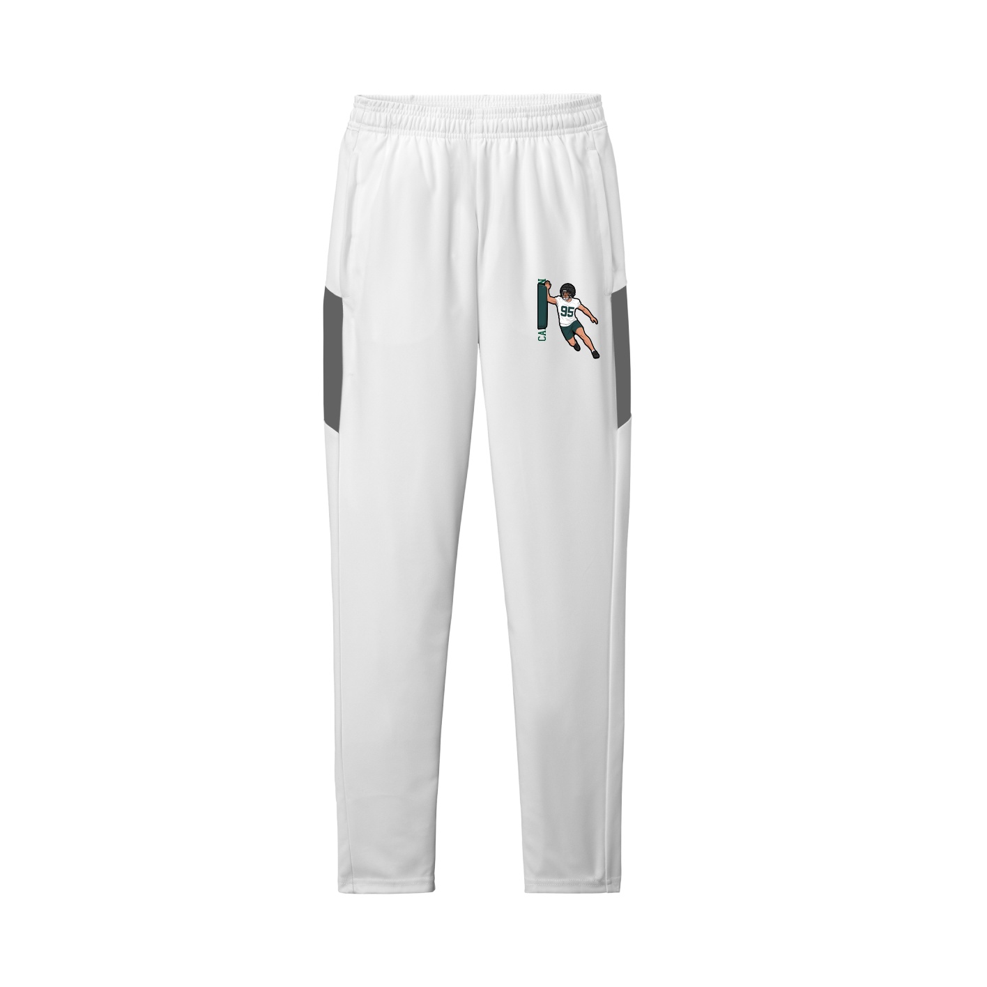 Team Travel Pant — Name Vertical in White/Grey