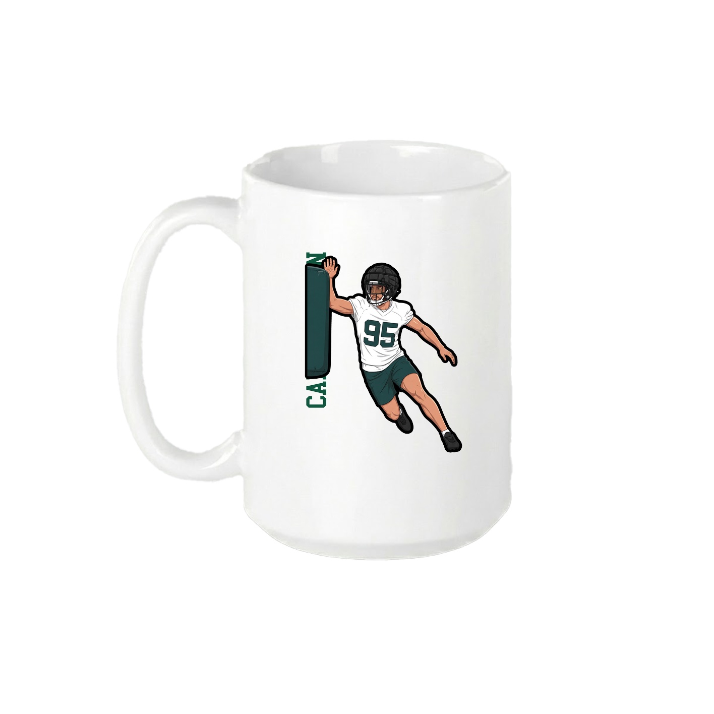 15oz Coffee Mug — Name Vertical in White
