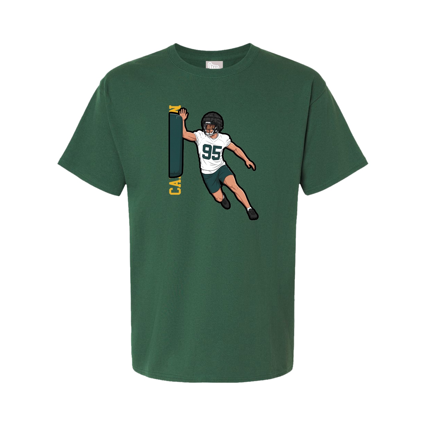 Youth Tee — Name Vertical in Green