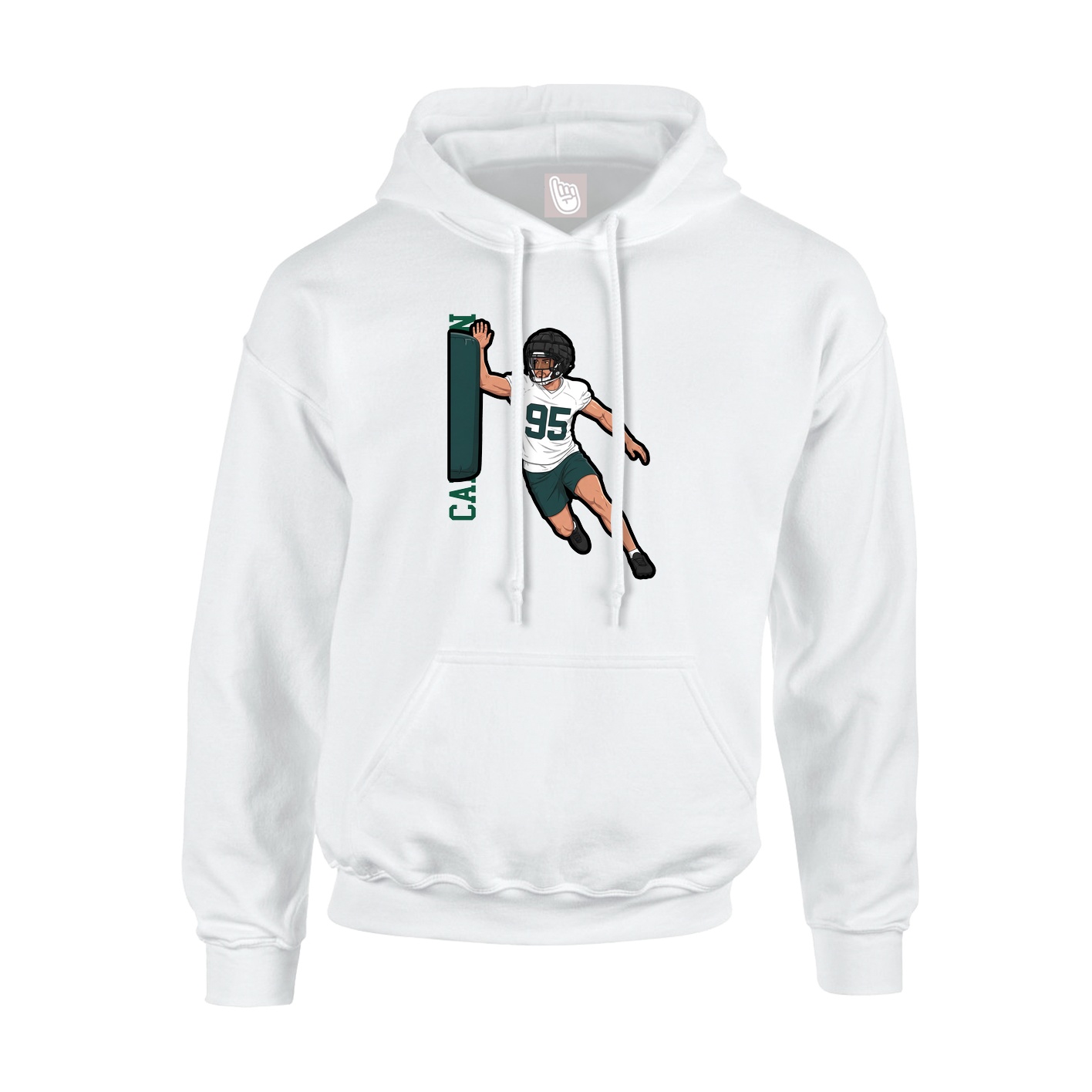 Hoodie — Name Vertical in White