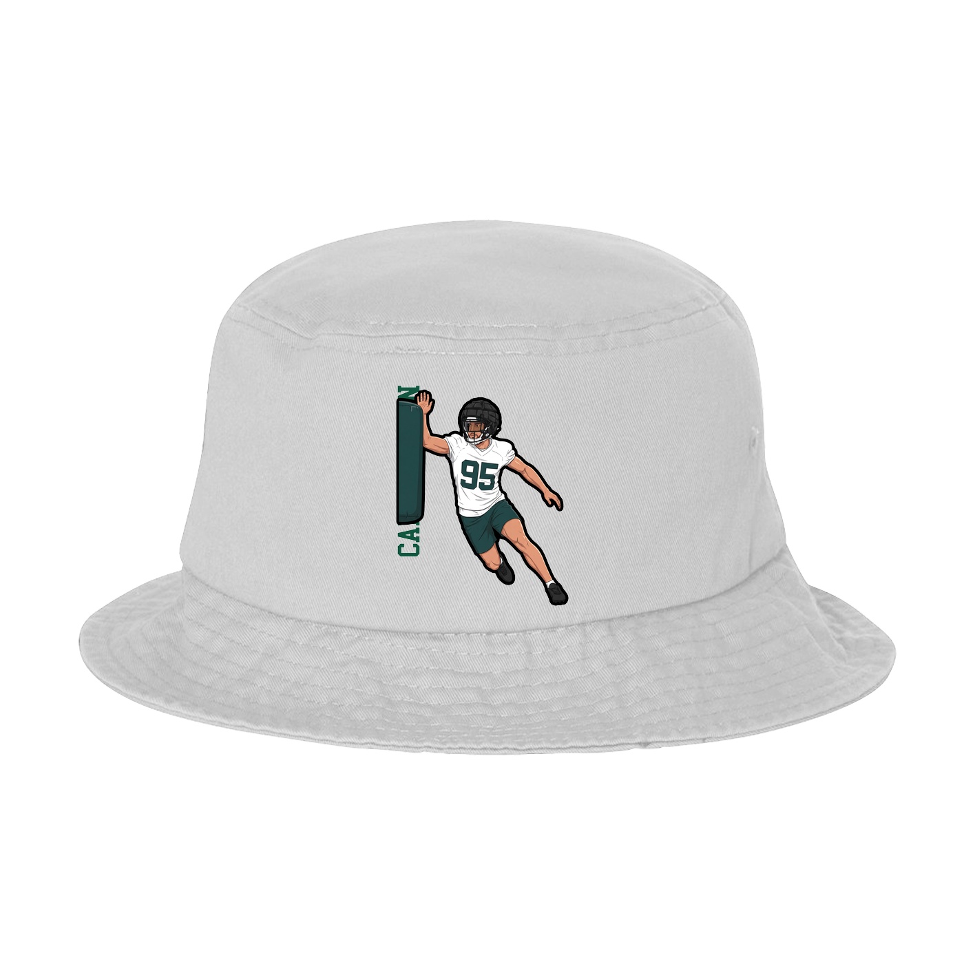 Bucket Cap — Name Vertical in White