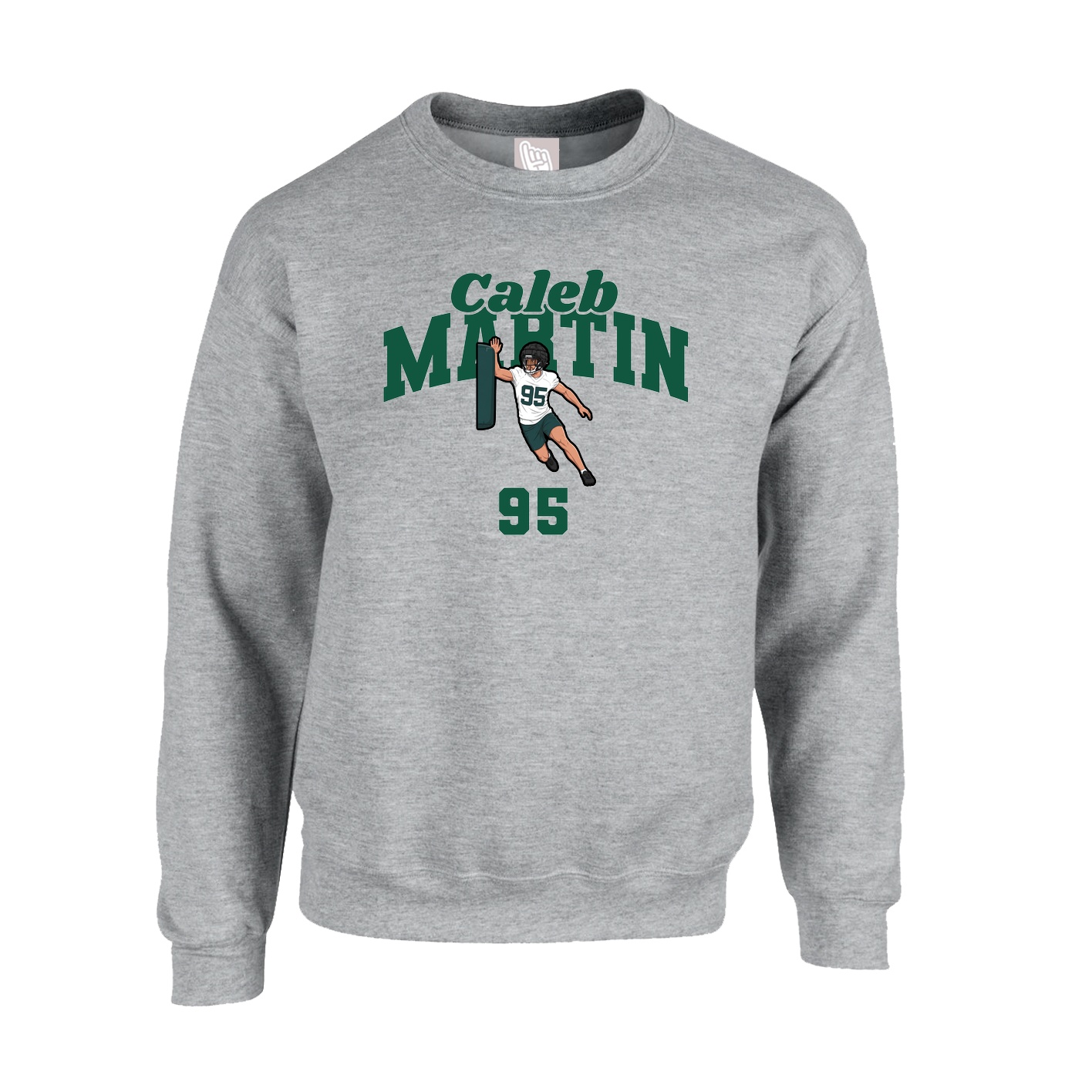Fleece Crew — Signature Arch in Grey
