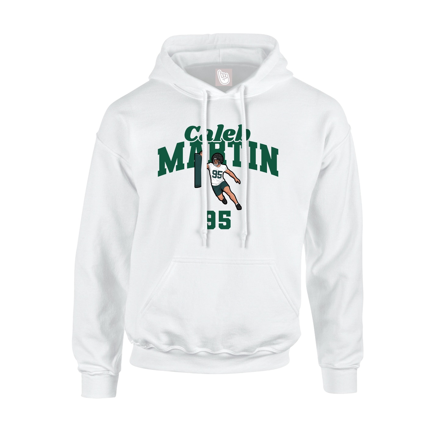 Youth Hoodie — Signature Arch in White